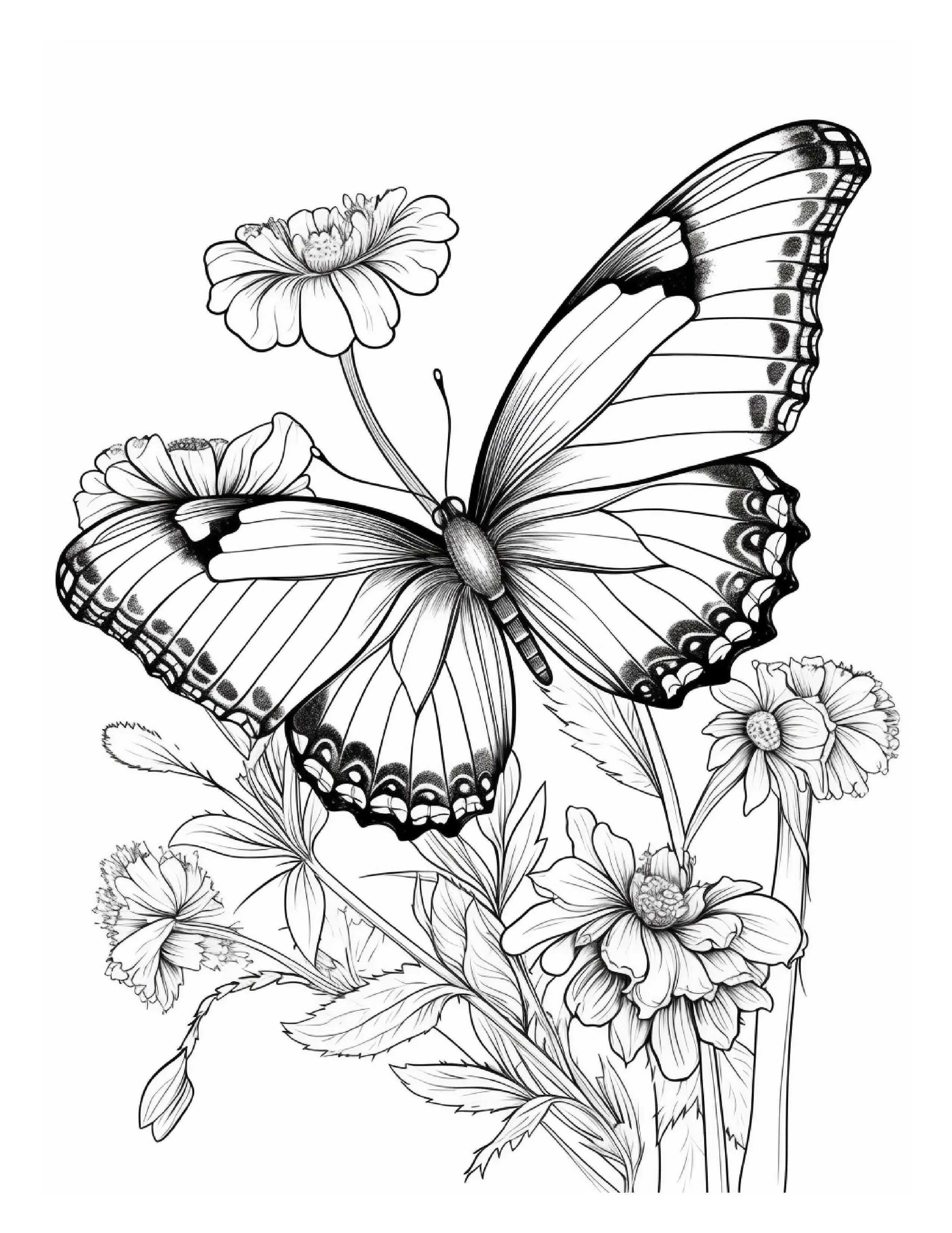 95 Butterfly Coloring Pages 2 - Robs Books