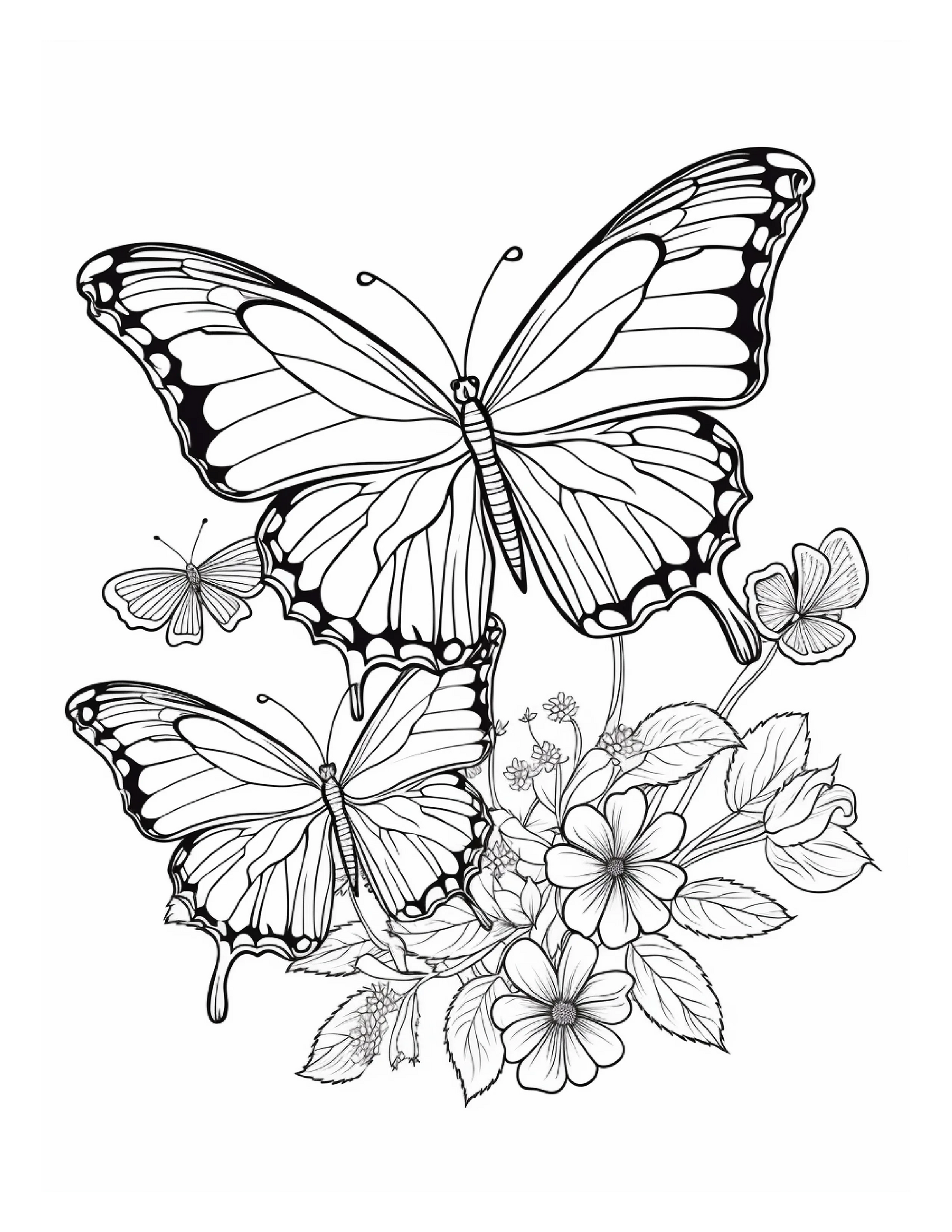 95 Butterfly Coloring Pages 1-Robs Books