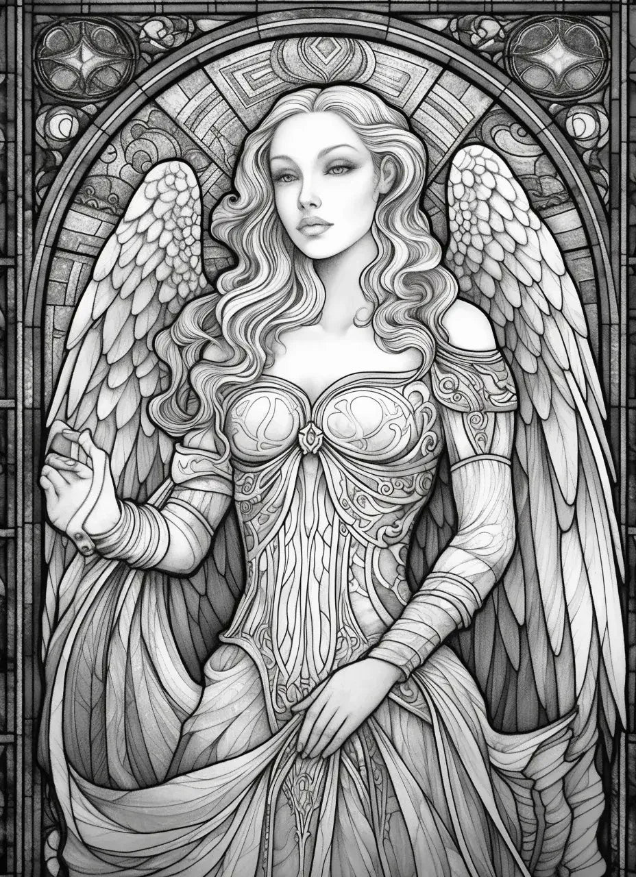 150 Stained Glass Coloring pages 2-Robs Books