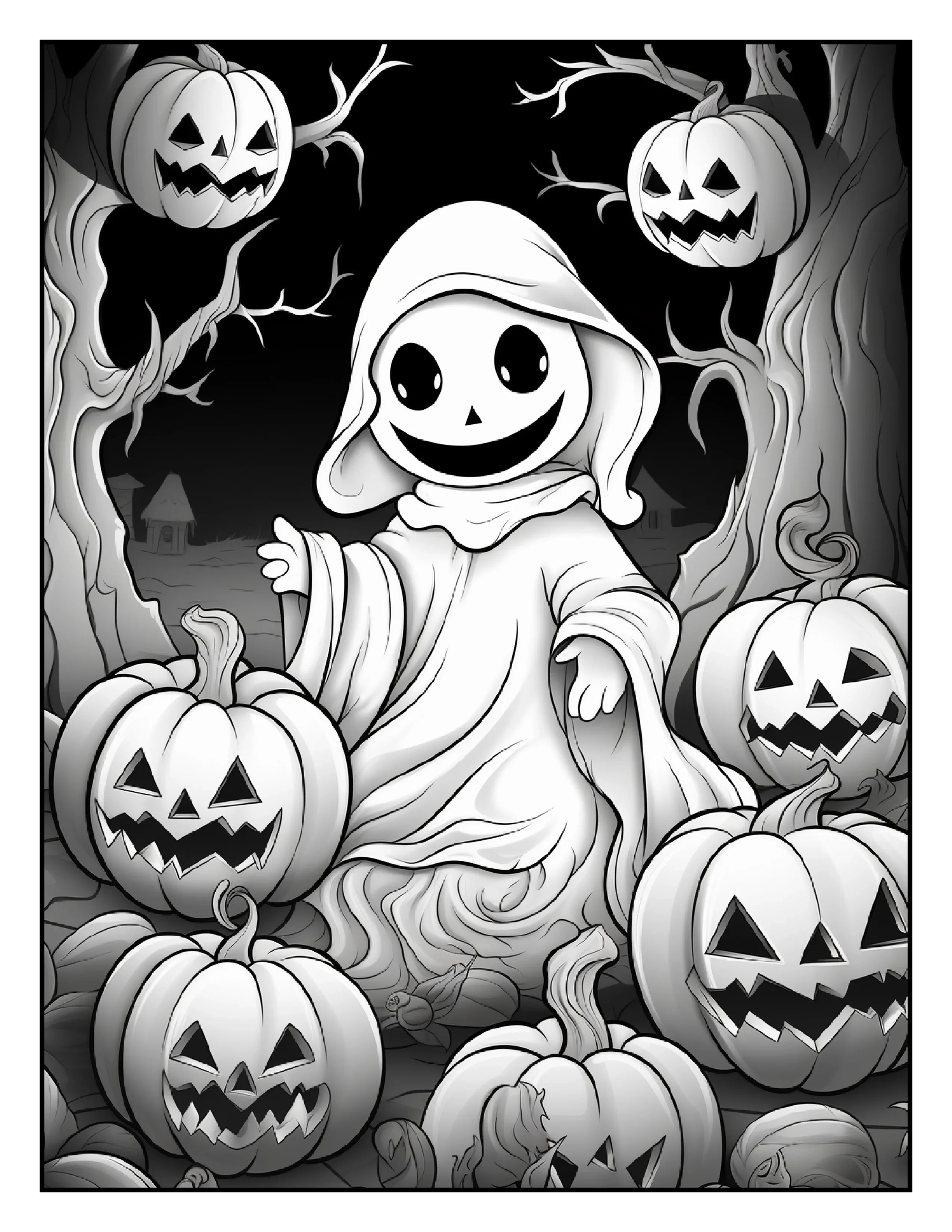 100 Halloween Ghost Coloring Pages For Adults 1 - Robs Books