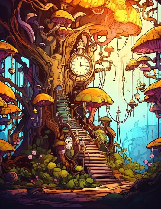 225 Steampunk Forest Coloring pages-Robs Books