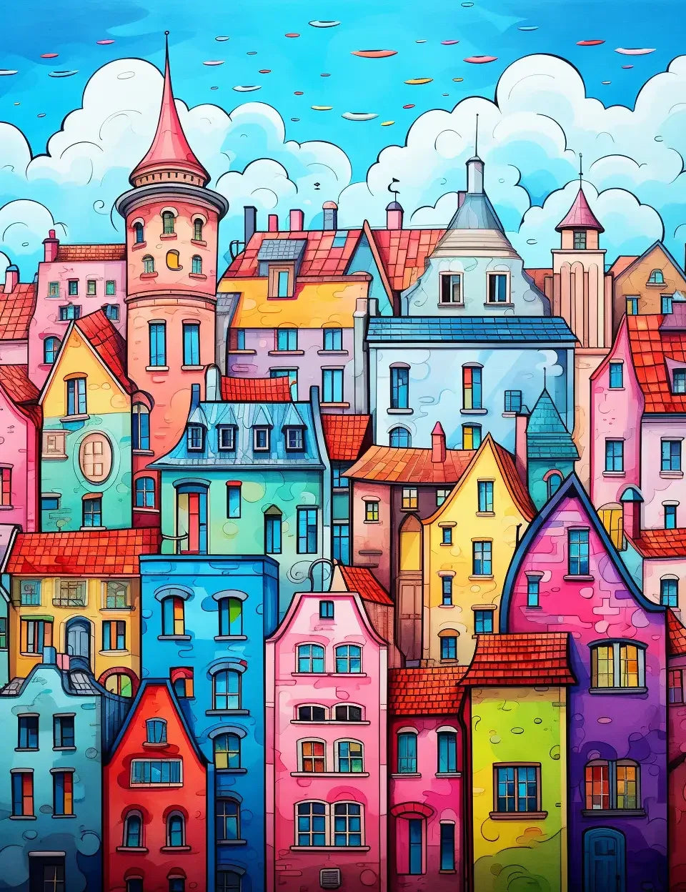 290 European City Coloring pages-Robs Books