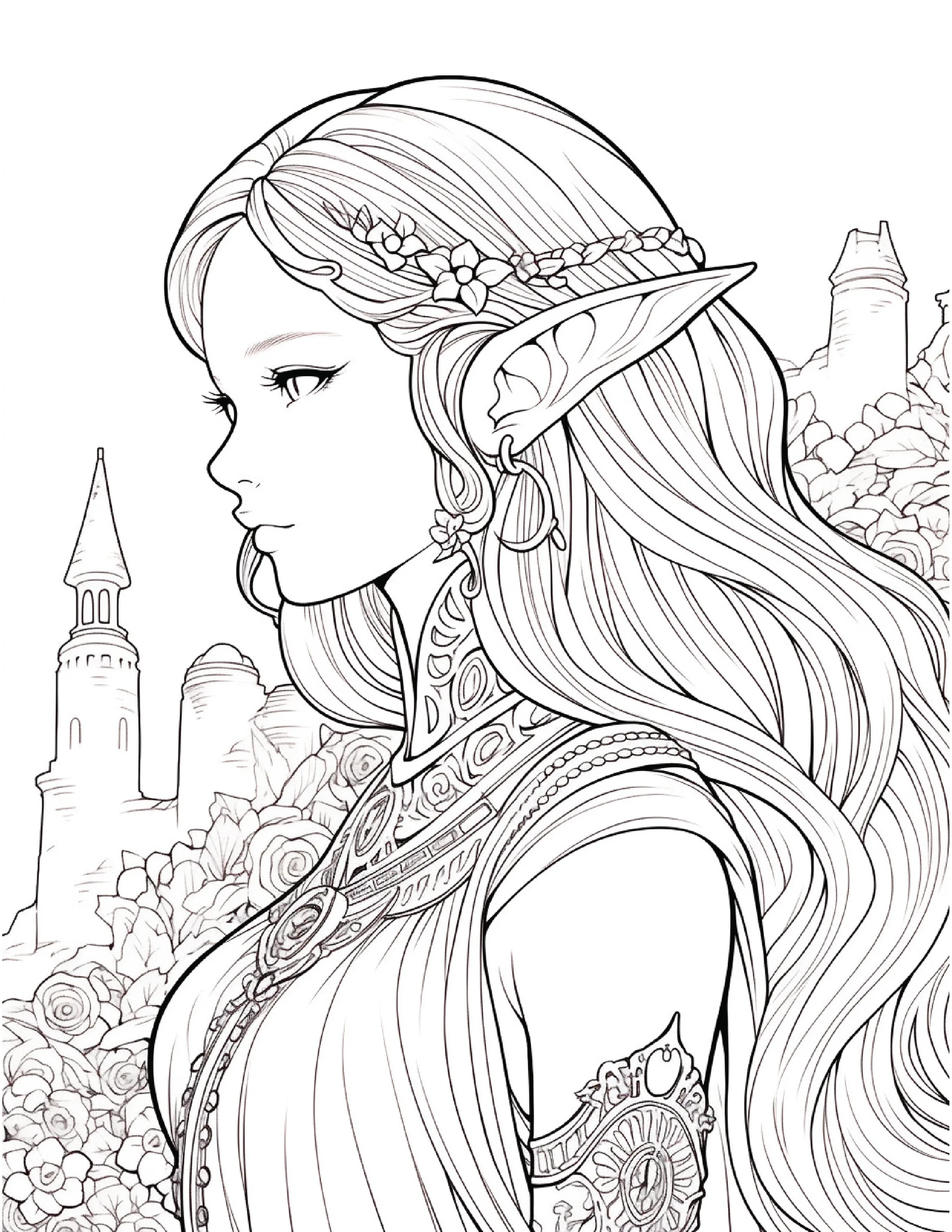 300 Elf Princess Coloring Pages 9 - Robs Books