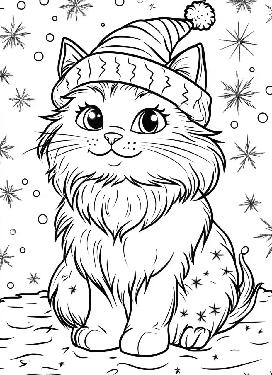 100 Christmas Cats Coloring Pages-Robs Books