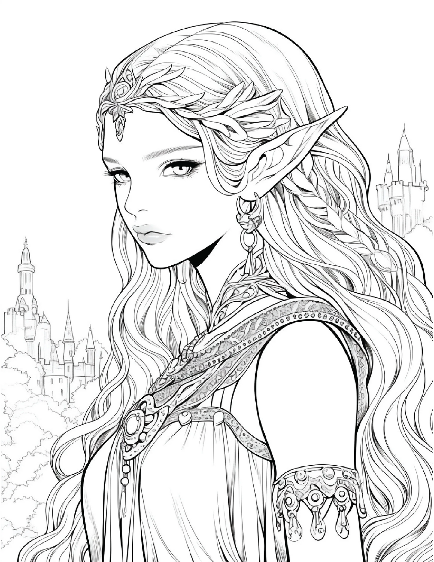 300 Elf Princess Coloring Pages 11-Robs Books