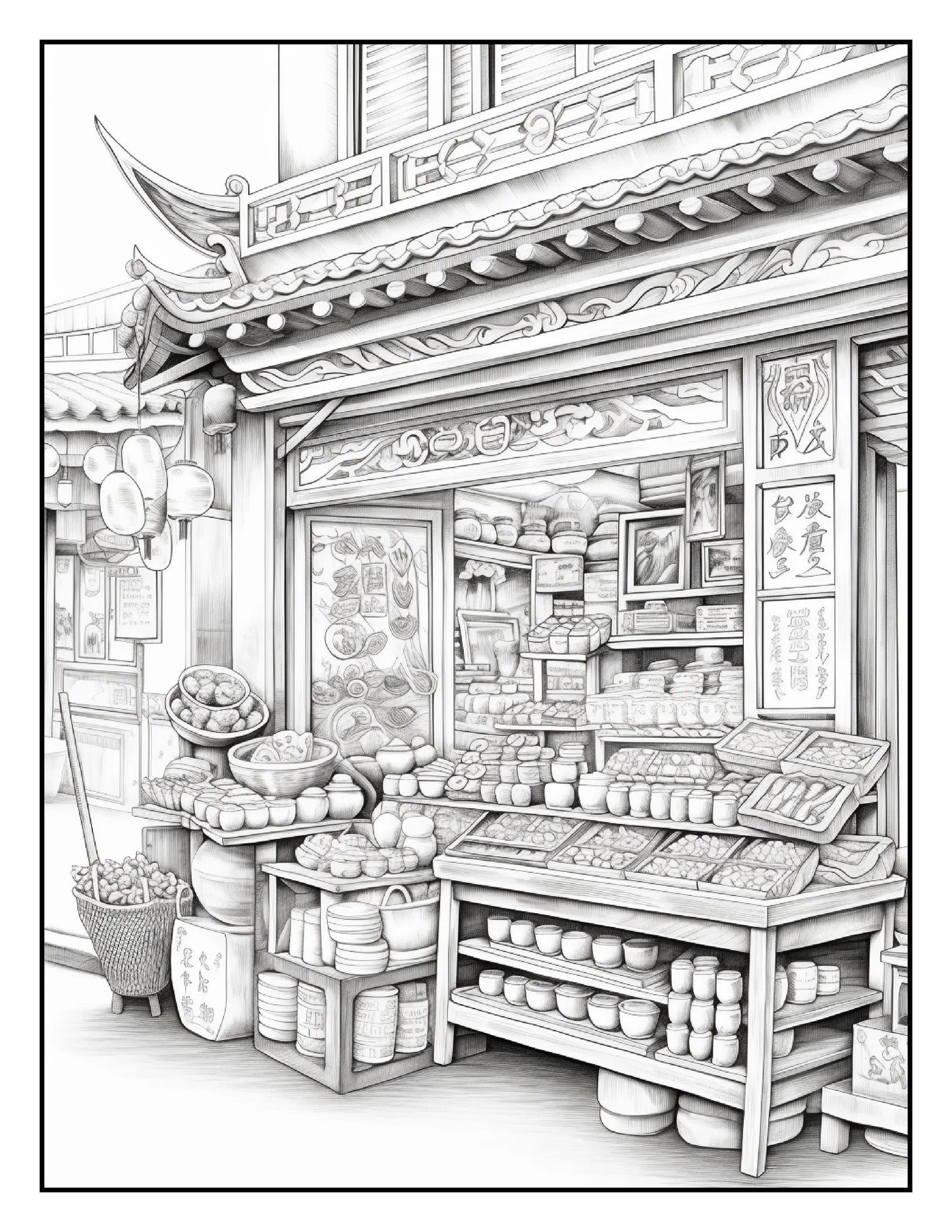 150 Chinese Shop Coloring Pages-Robs Books