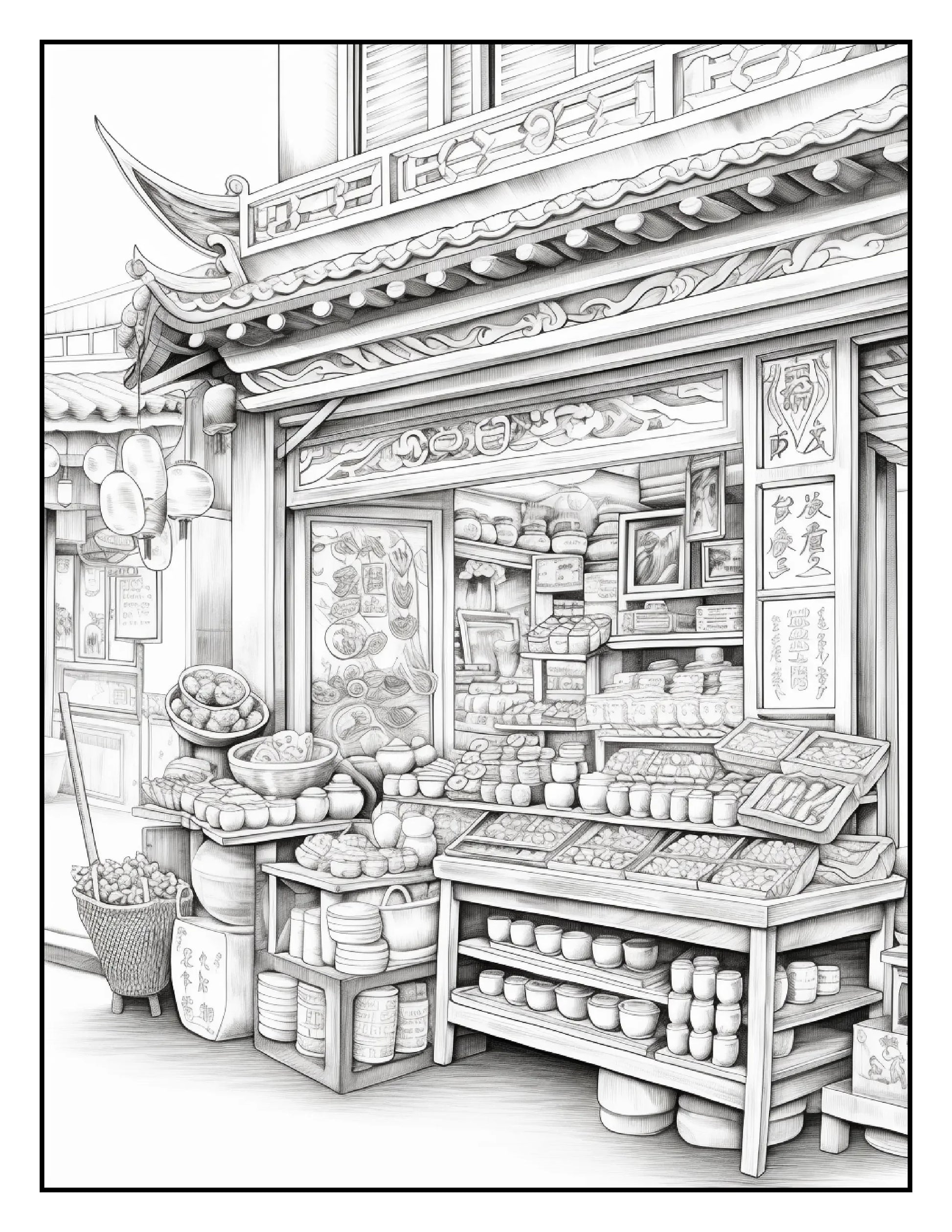 150 Chinese Shop Coloring Pages-Robs Books