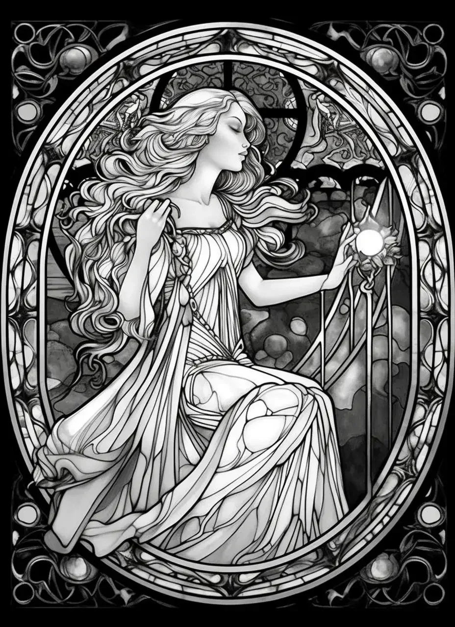 150 Stained Glass Coloring pages 2-Robs Books