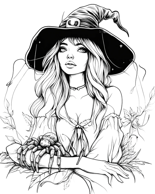 120 Halloween Witch Coloring Pages-Robs Books