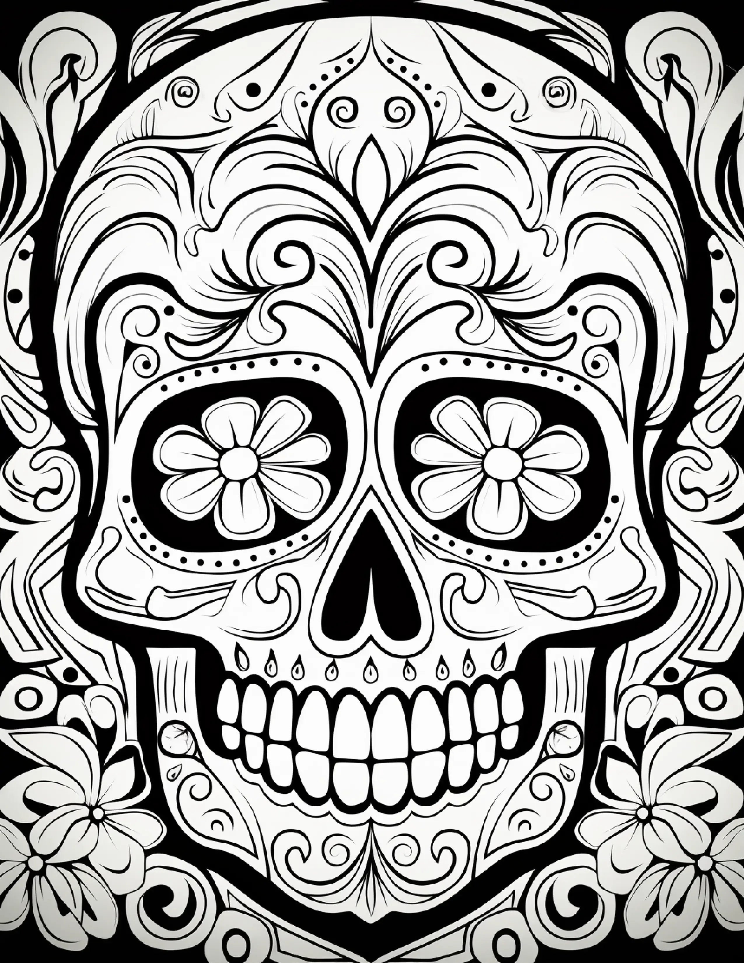 100 Day Of The Dead Coloring Pages 1 - Robs Books