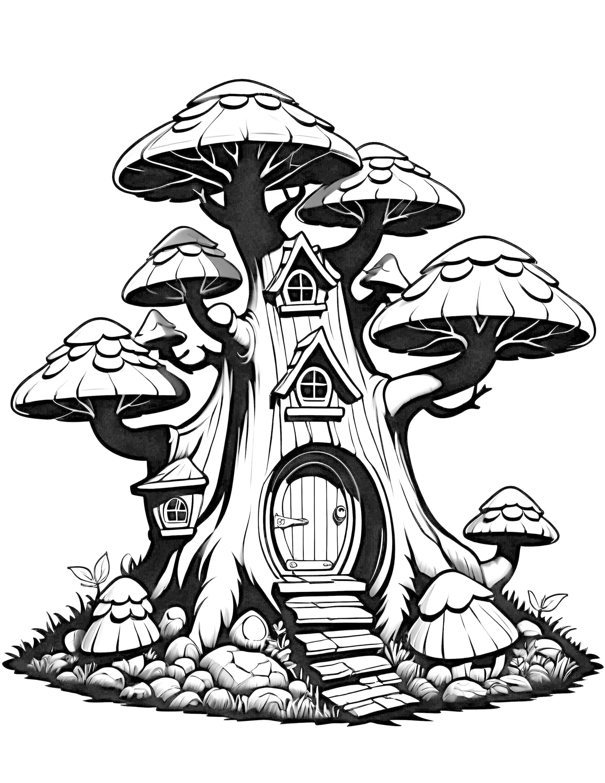 Enchanting Dwarf Homes A Magical Coloring Adventure-Robs Books