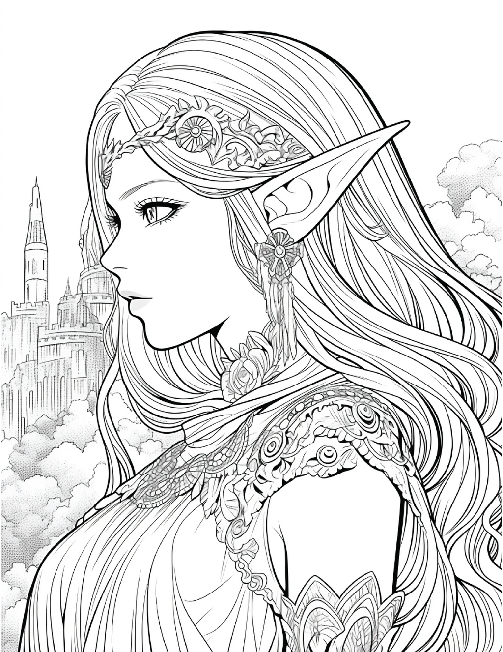 300 Elf Princess Coloring Pages 9 - Robs Books
