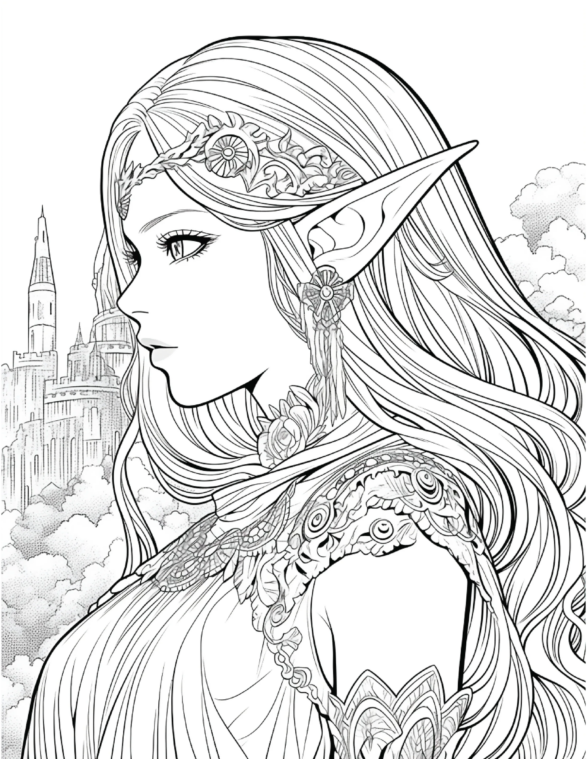 300 Elf Princess Coloring Pages 9-Robs Books
