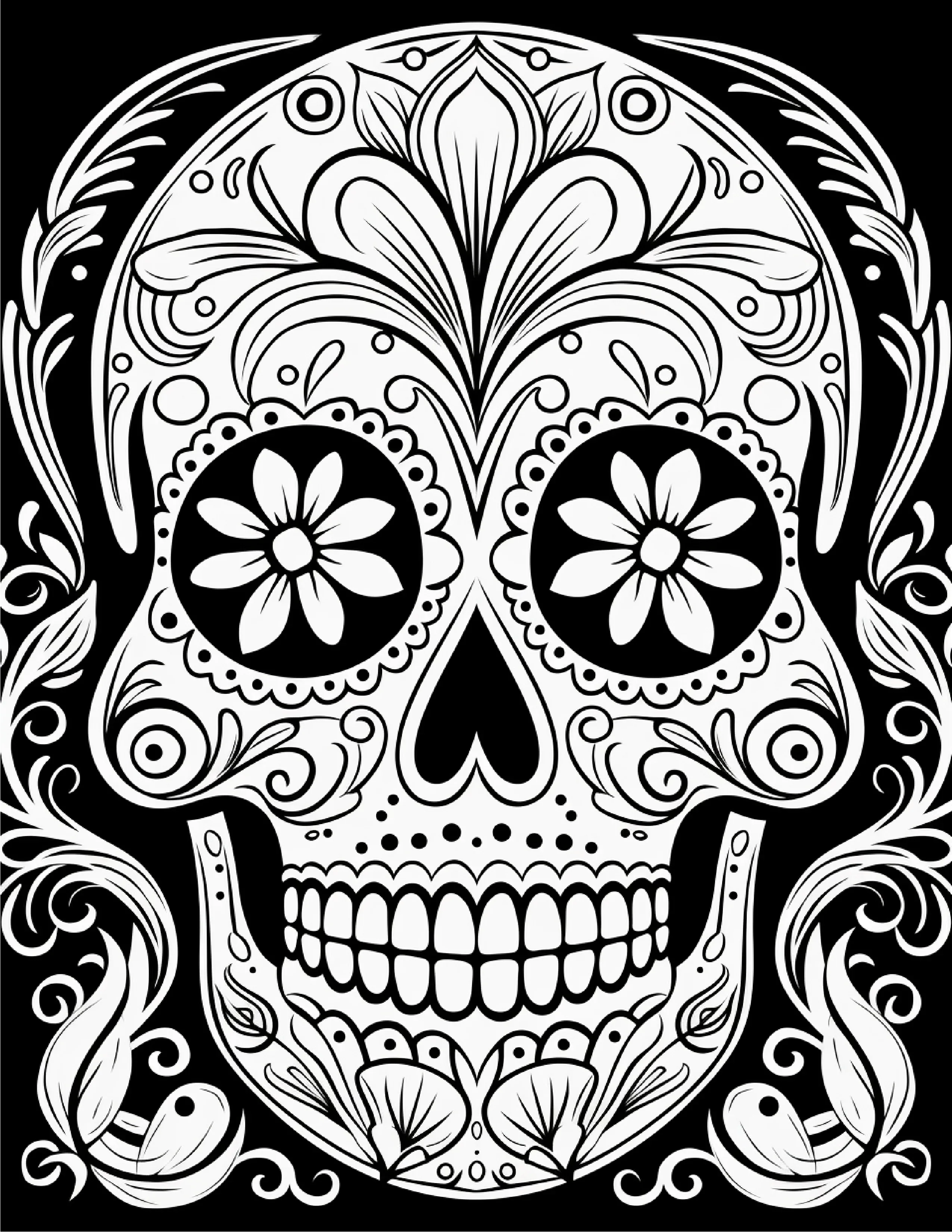 100 Day Of The Dead Coloring Pages 1 - Robs Books