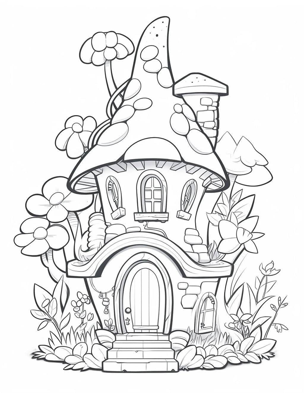 140 Fairy House Coloring Pages 1 - Robs Books