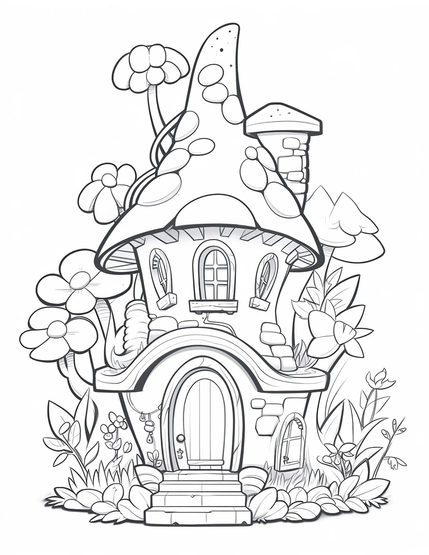 140 Fairy House Coloring Pages 1-Robs Books
