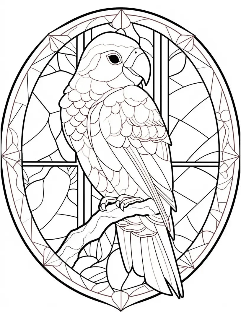 110 Animals Stained Glass Coloring Pages-Robs Books