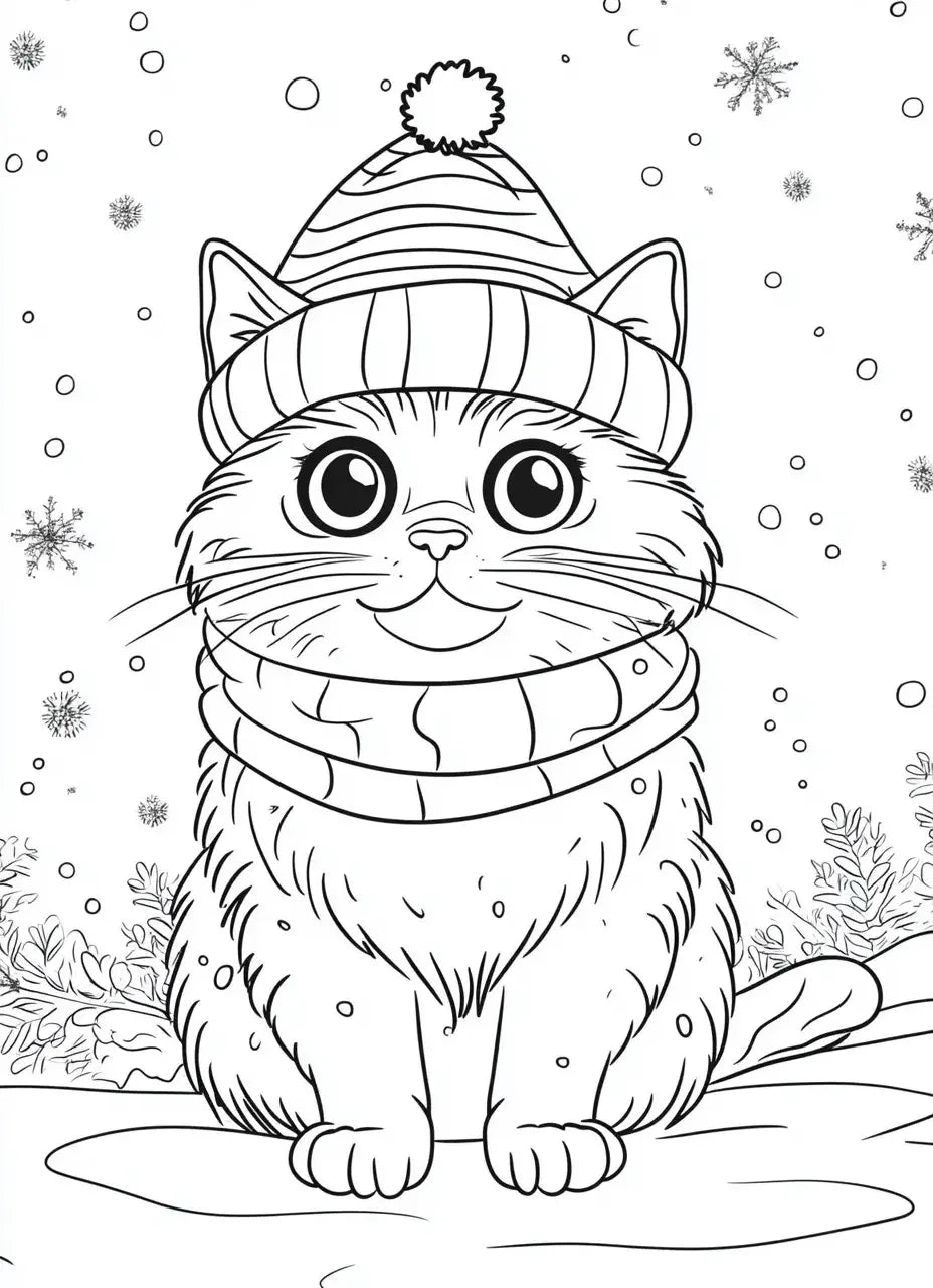 100 Christmas Cats Coloring Pages-Robs Books