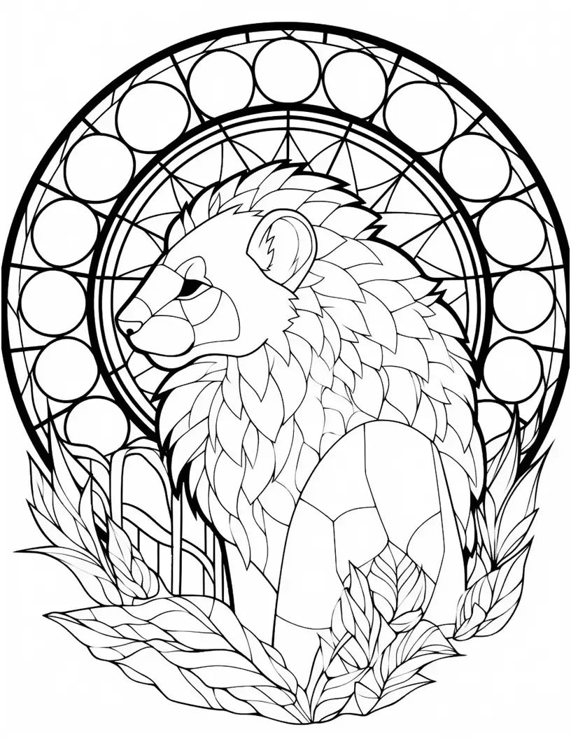 100 Animals Stained Glass Coloring Pages 2-Robs Books