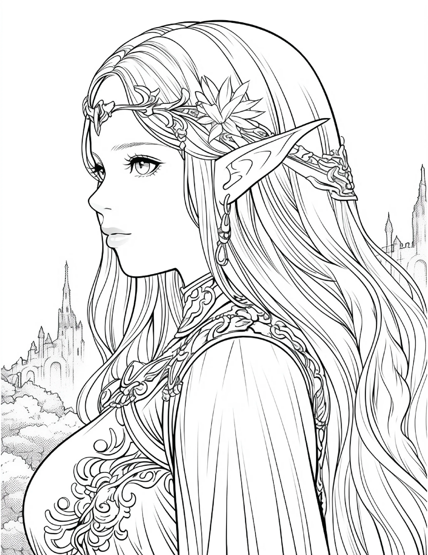 300 Elf Princess Coloring Pages 11-Robs Books