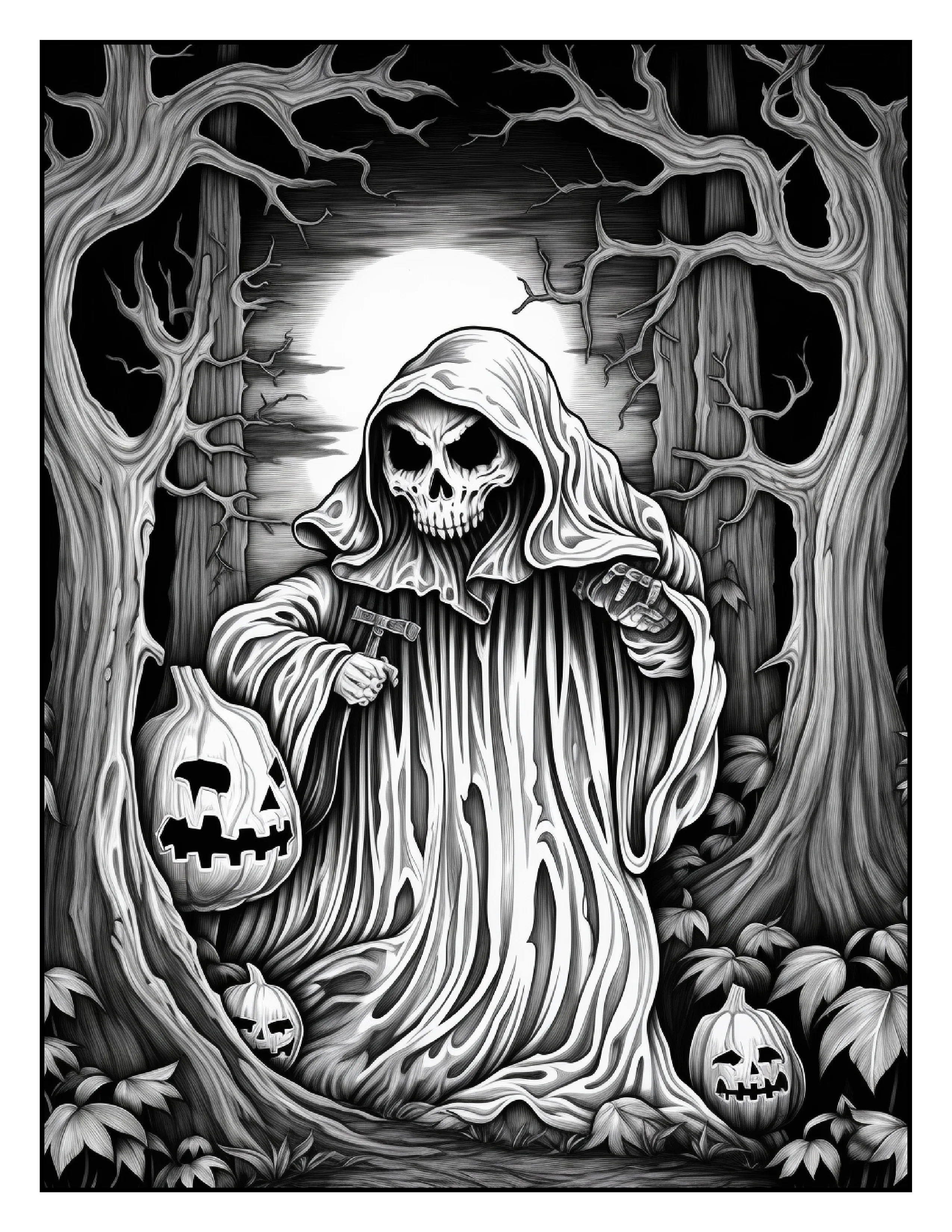 100 Halloween Ghost Coloring Pages For Adults 1 - Robs Books