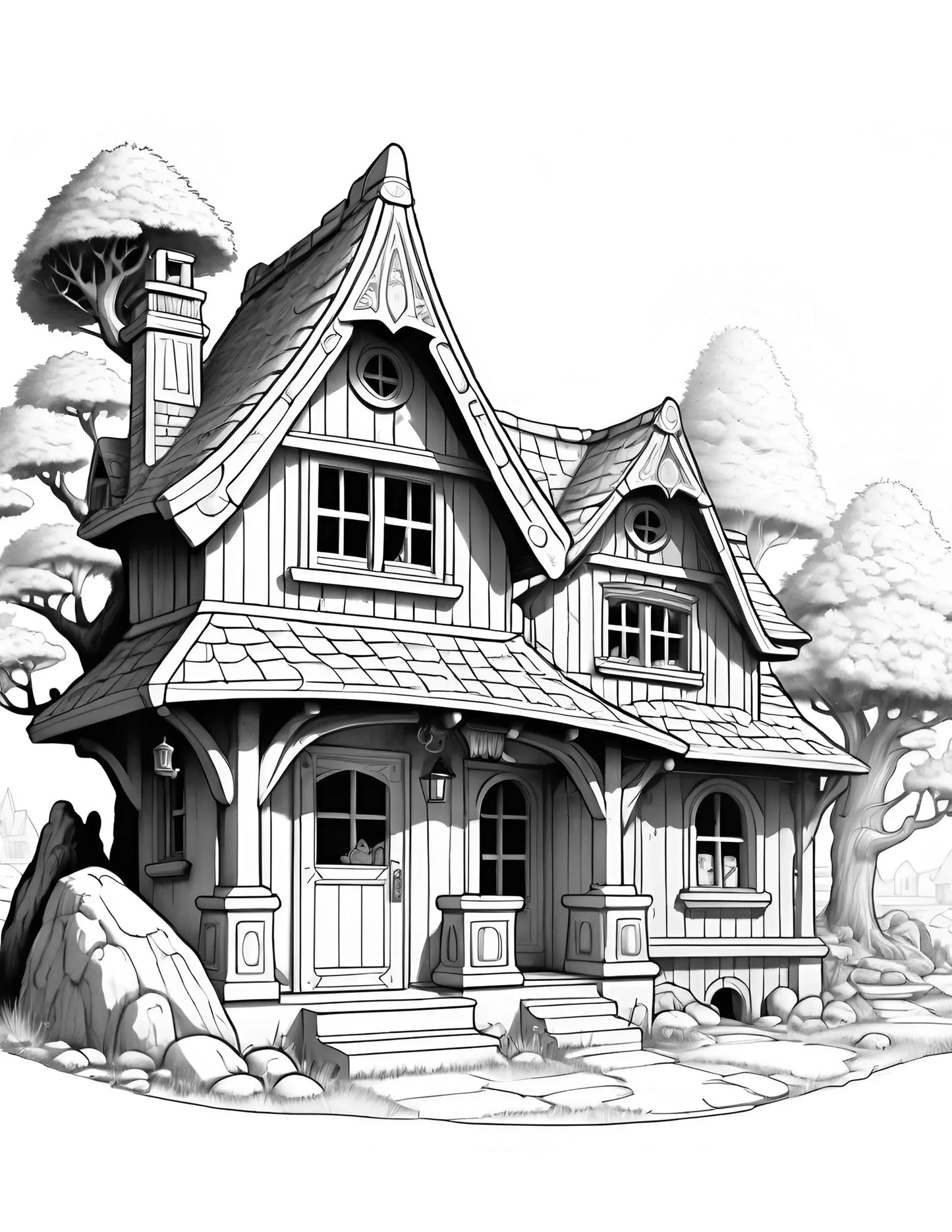 Enchanting Dwarf Homes A Magical Coloring Adventure-Robs Books
