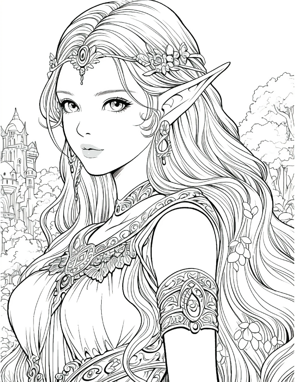 300 Elf Princess Coloring Pages 9 - Robs Books