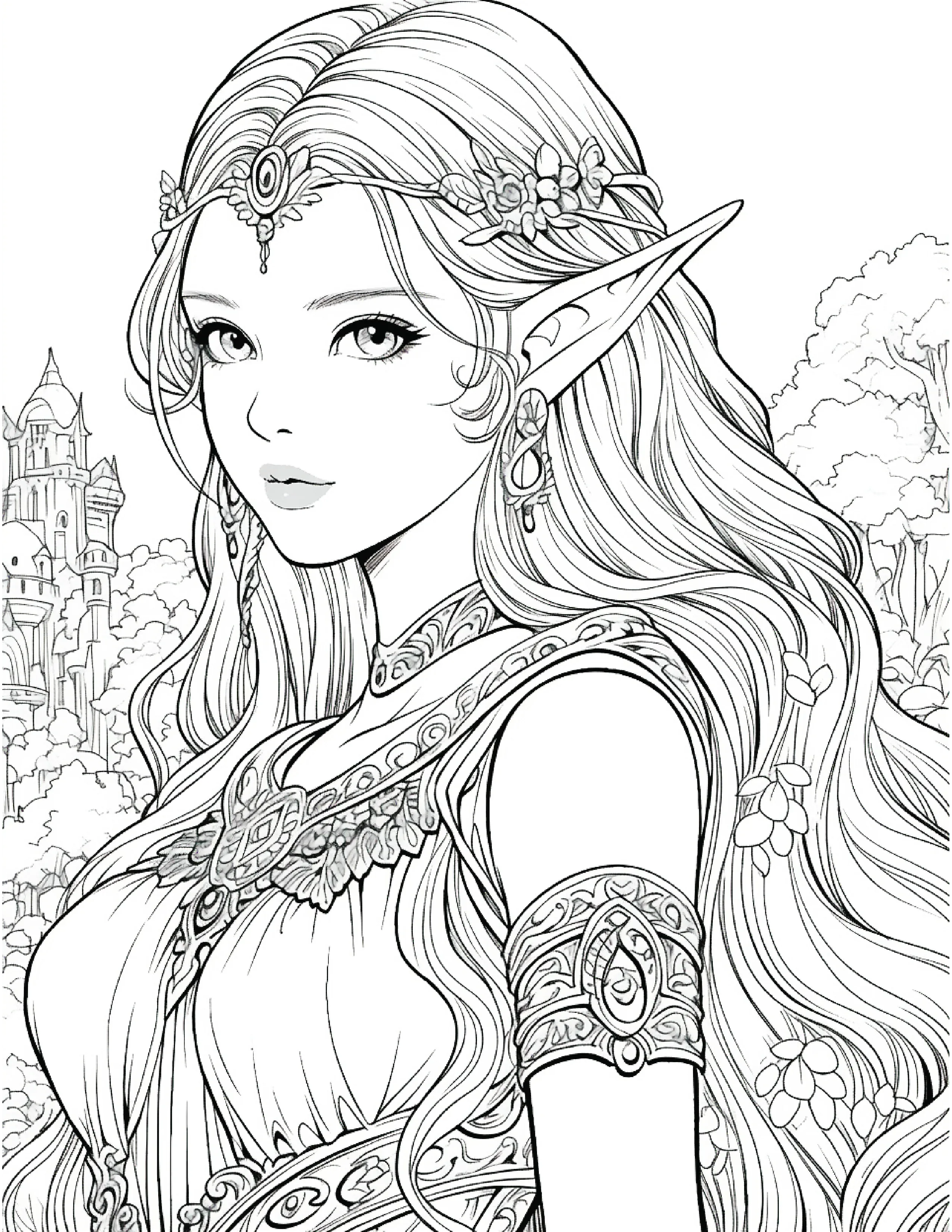 300 Elf Princess Coloring Pages 9 - Robs Books