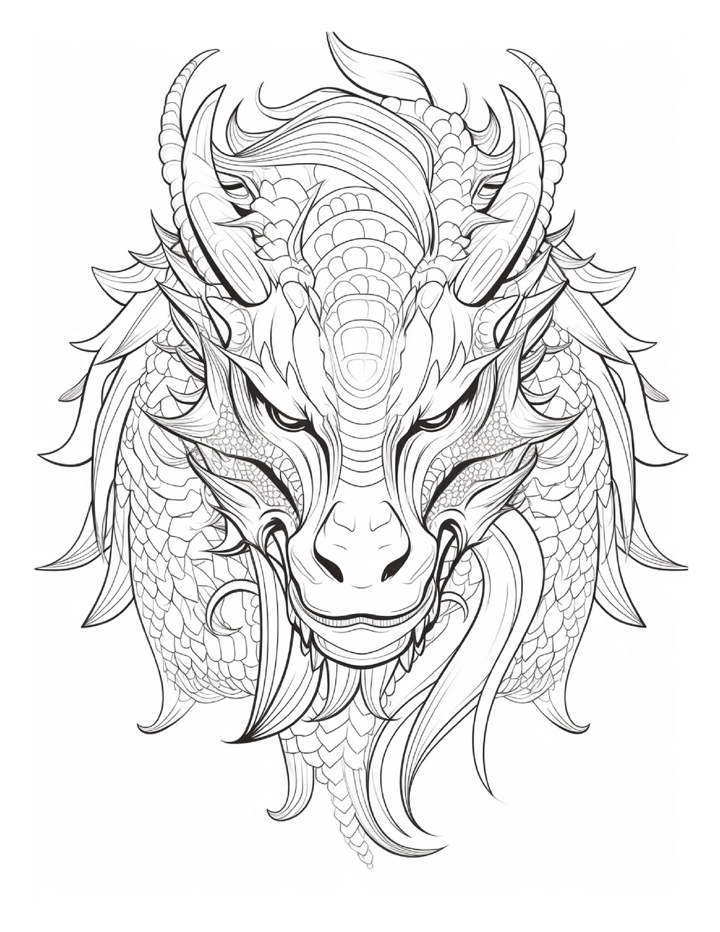255 Dragon Coloring Pages For Adults - Robs Books