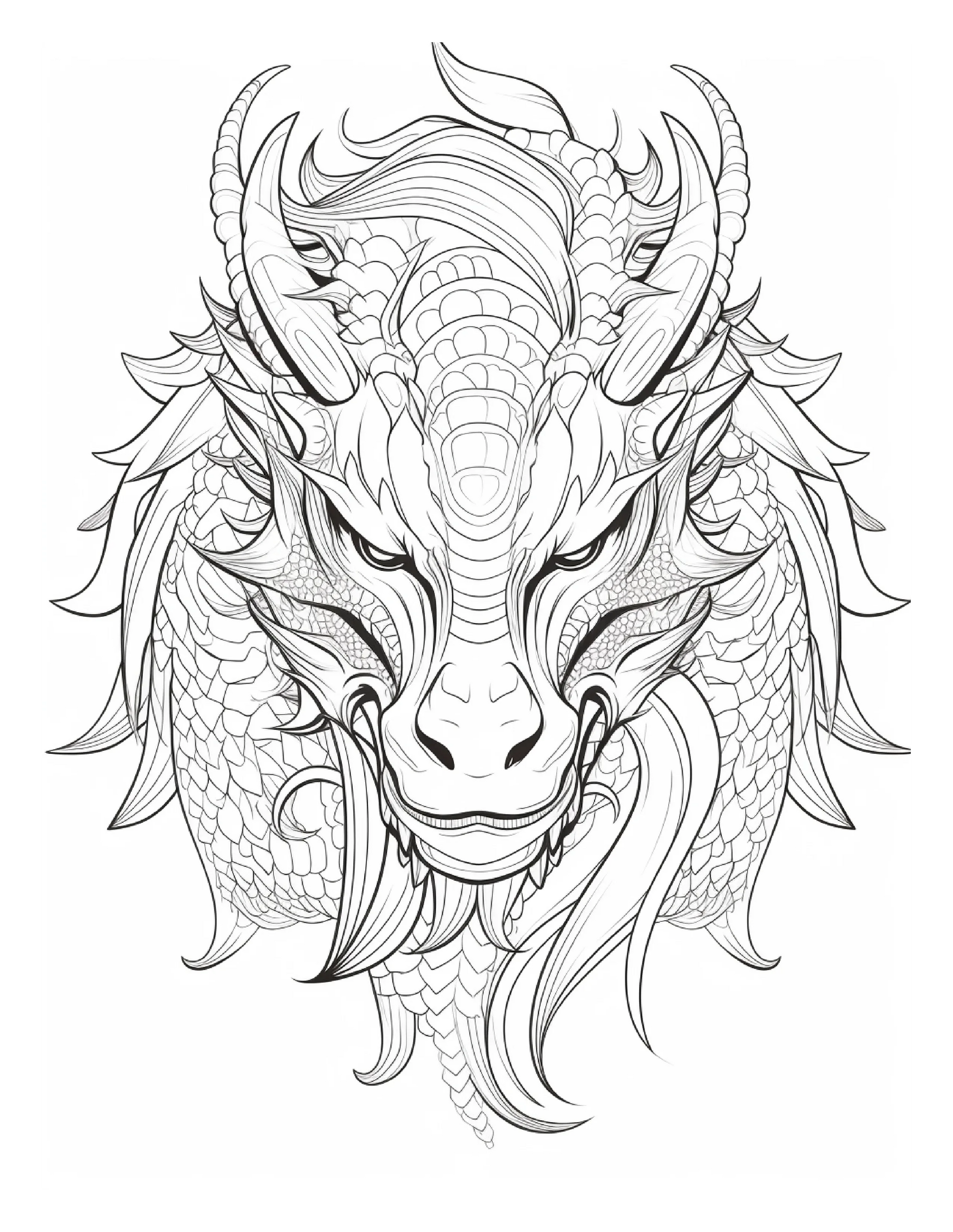 255 Dragon Coloring Pages For Adults-Robs Books
