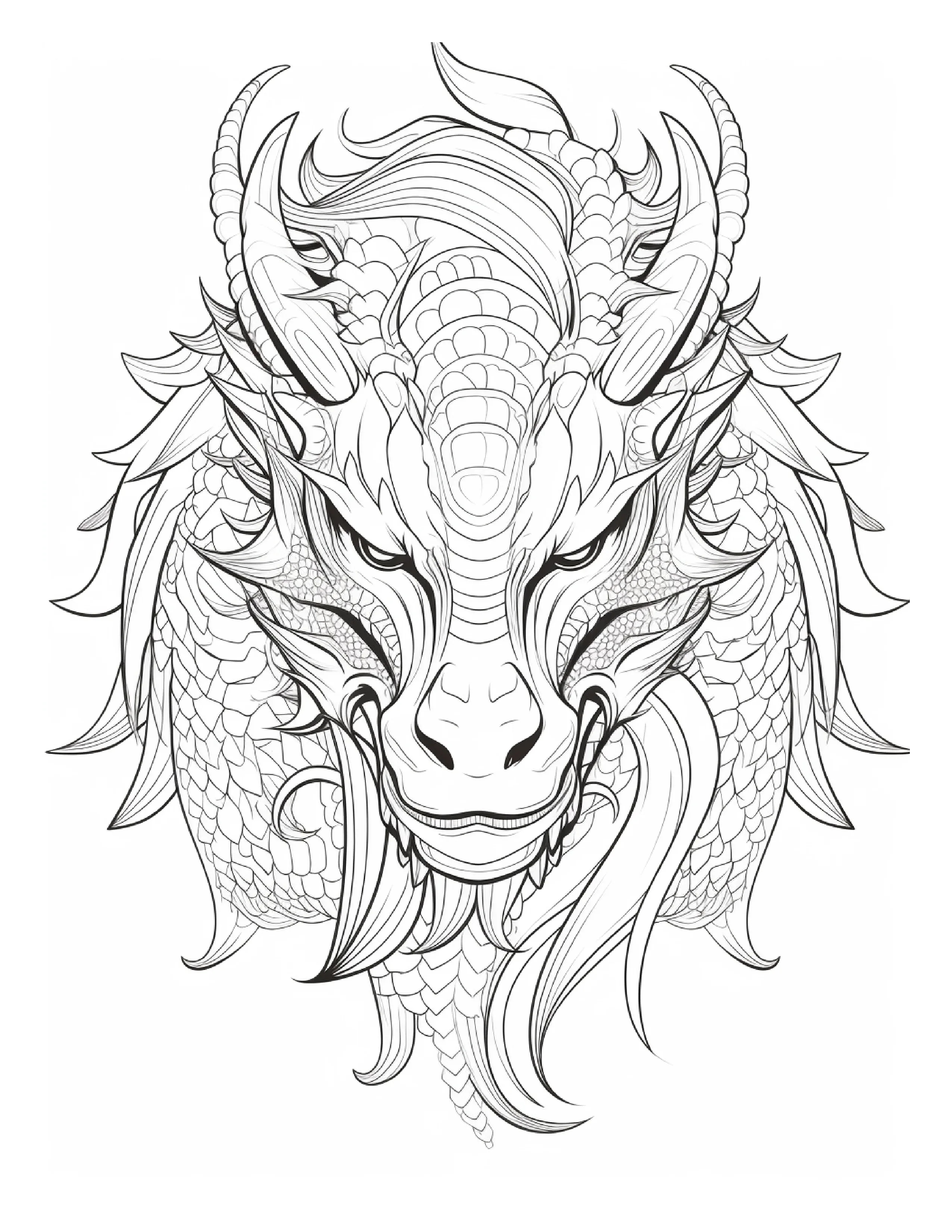 255 Dragon Coloring Pages For Adults - Robs Books
