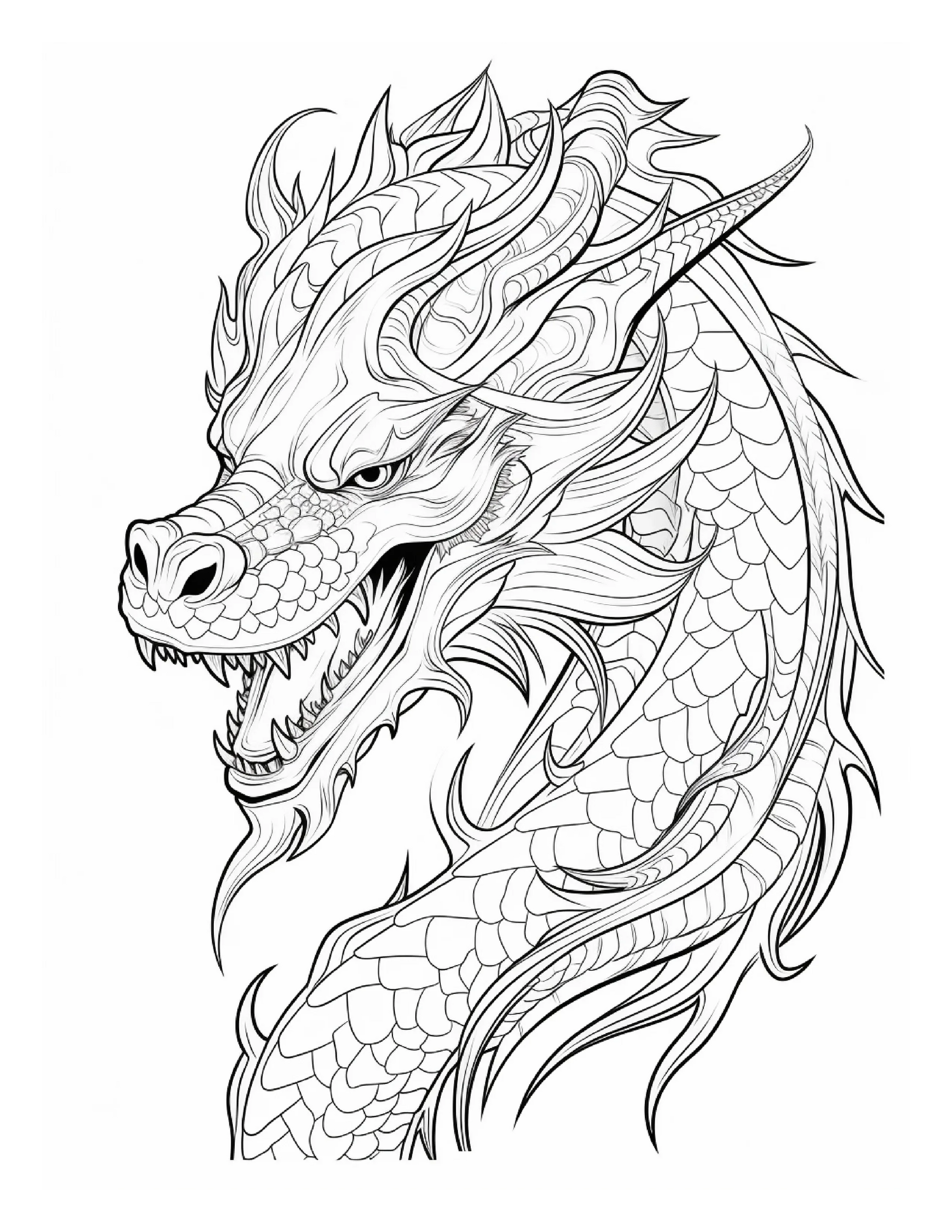 255 Dragon Coloring Pages For Adults-Robs Books