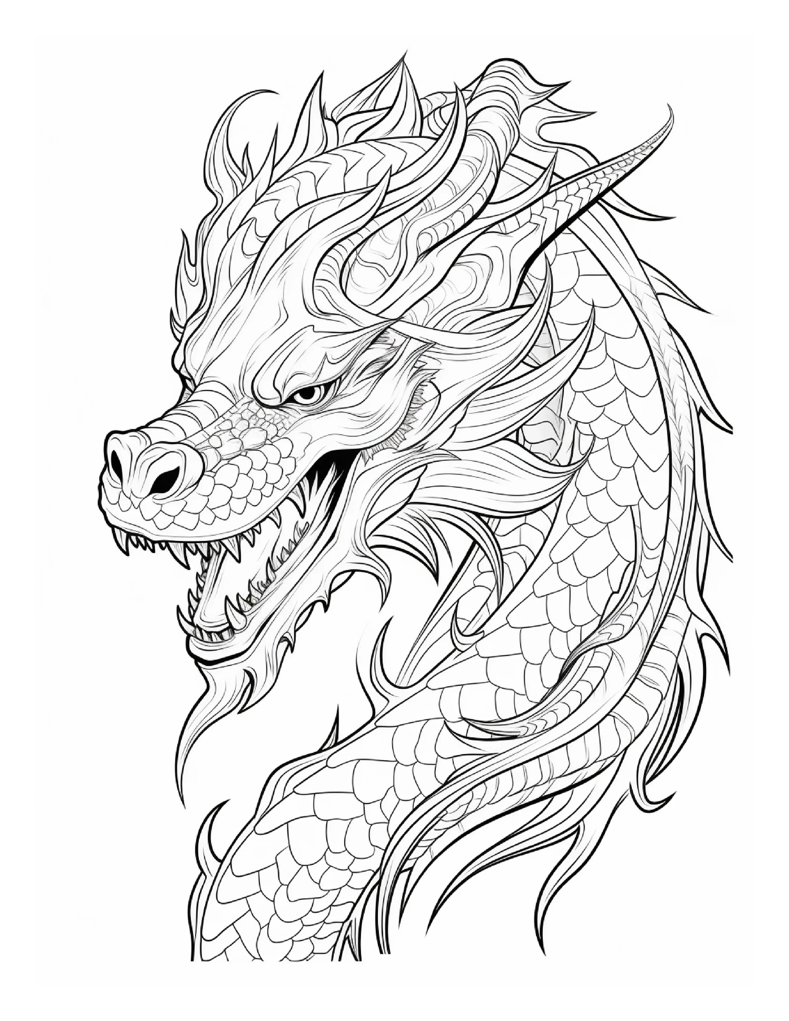 255 Dragon Coloring Pages For Adults - Robs Books