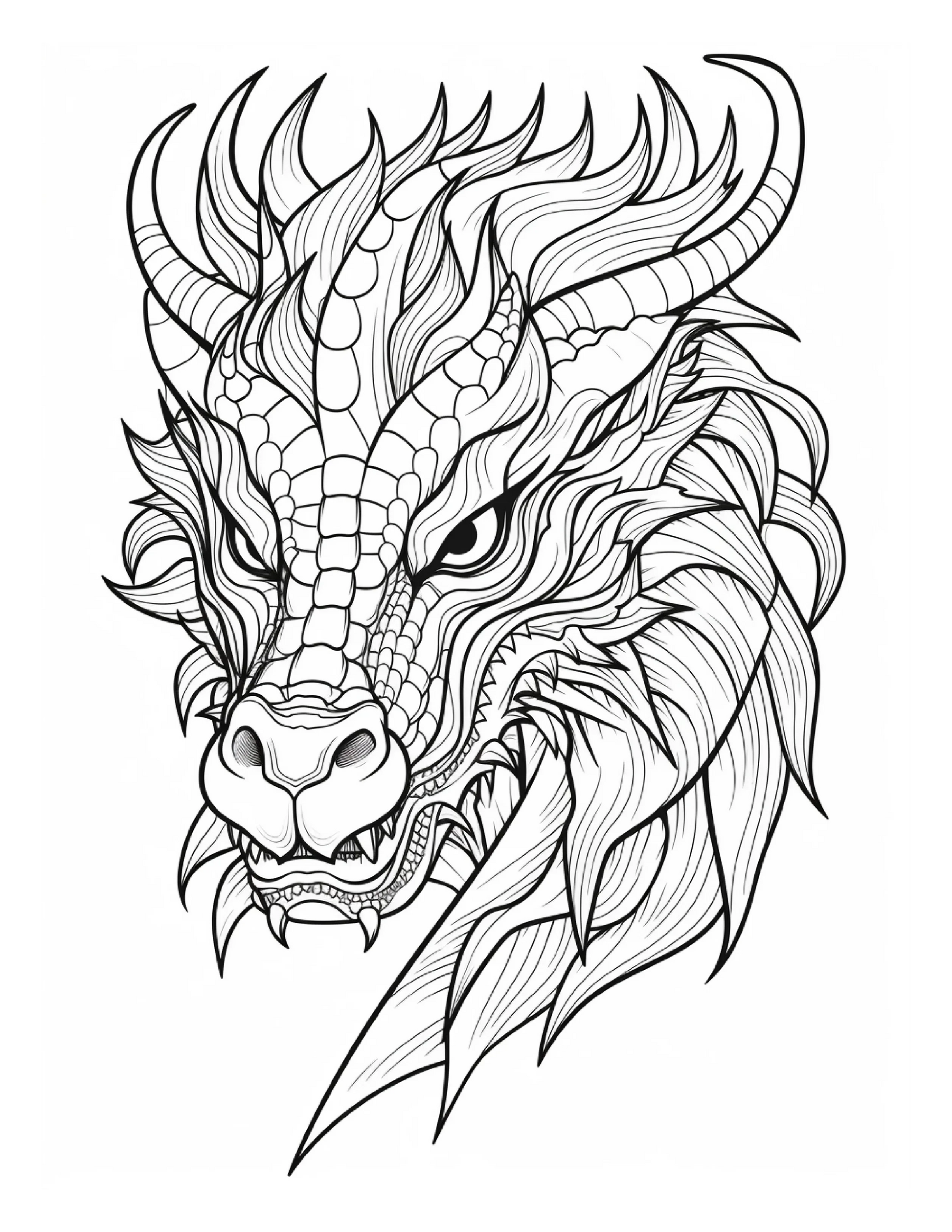 255 Dragon Coloring Pages For Adults-Robs Books