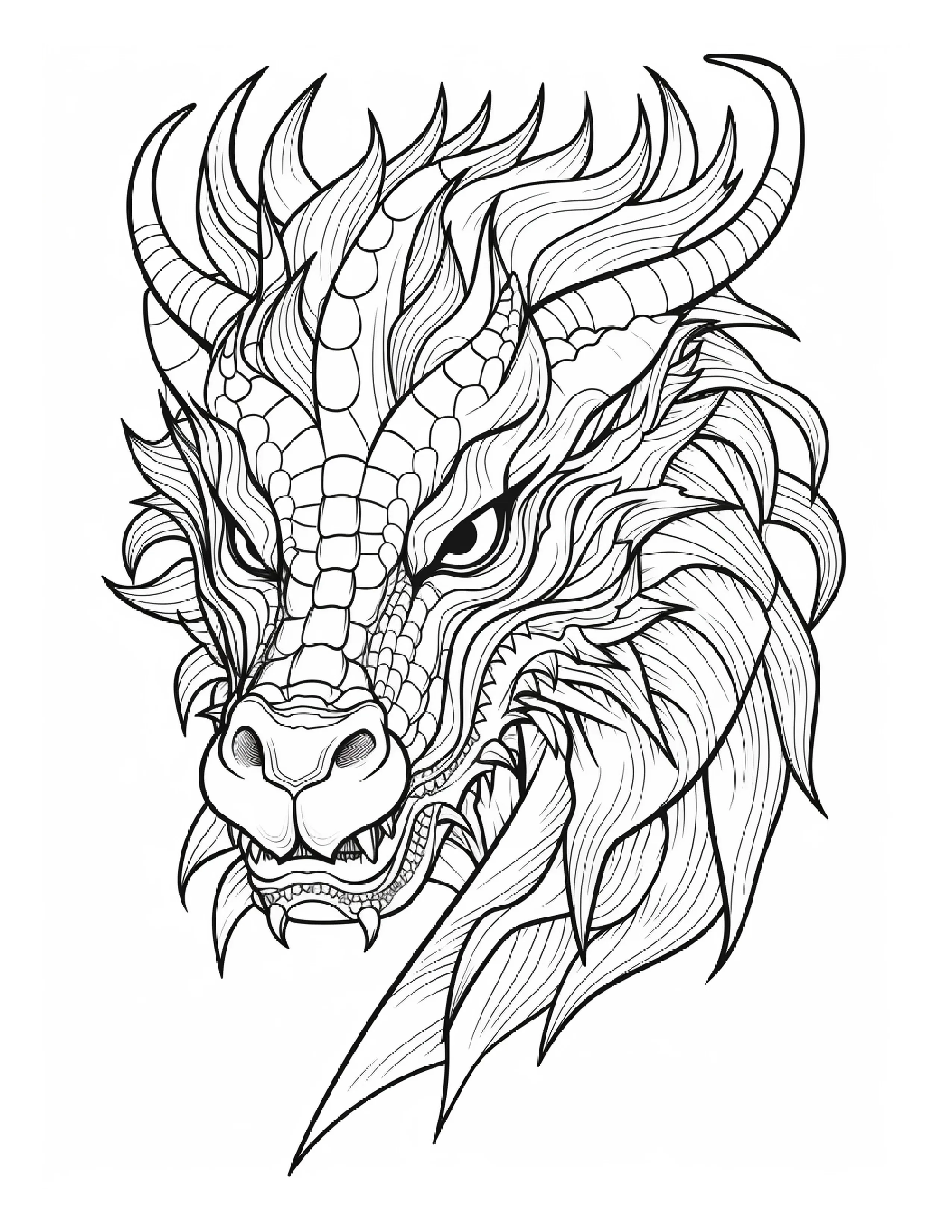 255 Dragon Coloring Pages For Adults - Robs Books