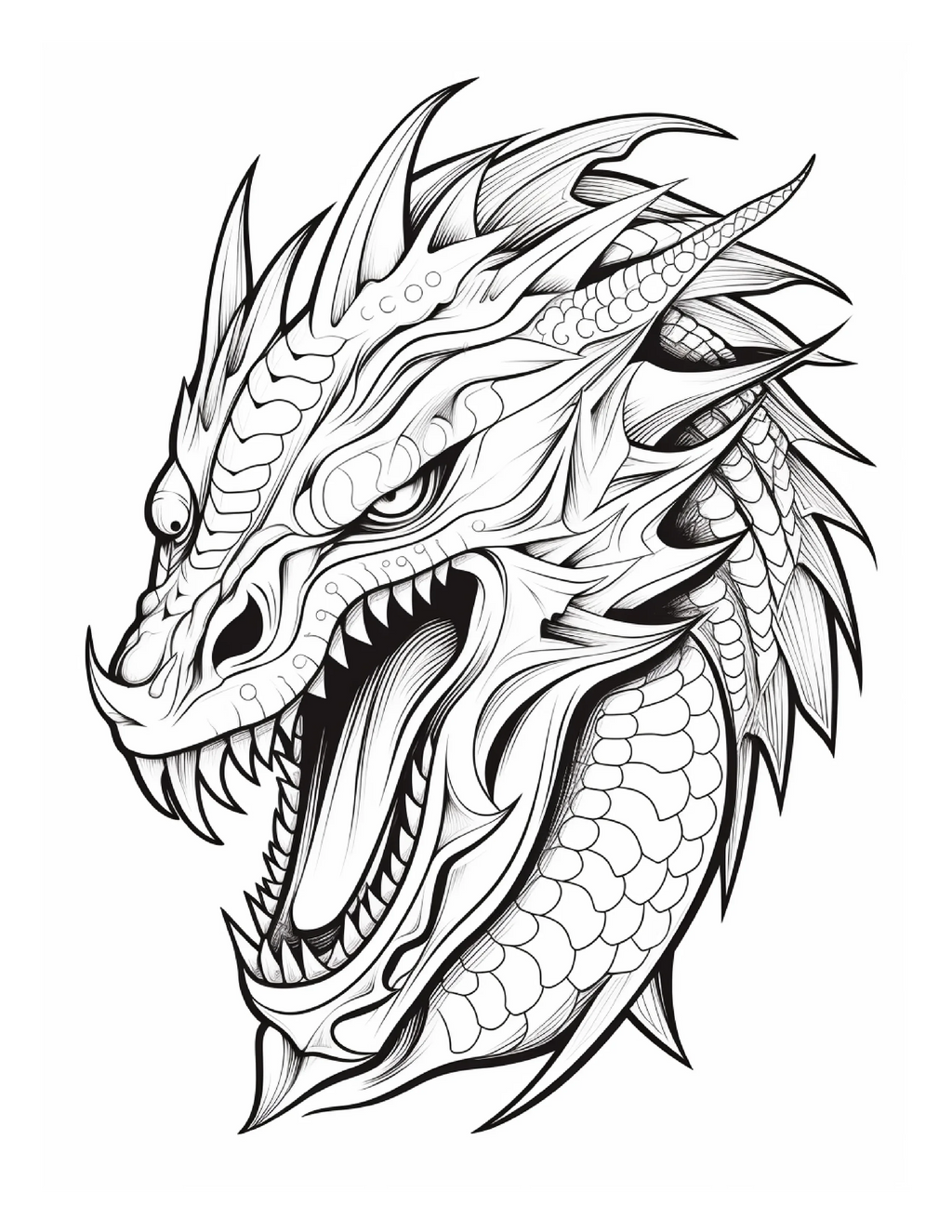 255 Dragon Coloring Pages For Adults - Robs Books