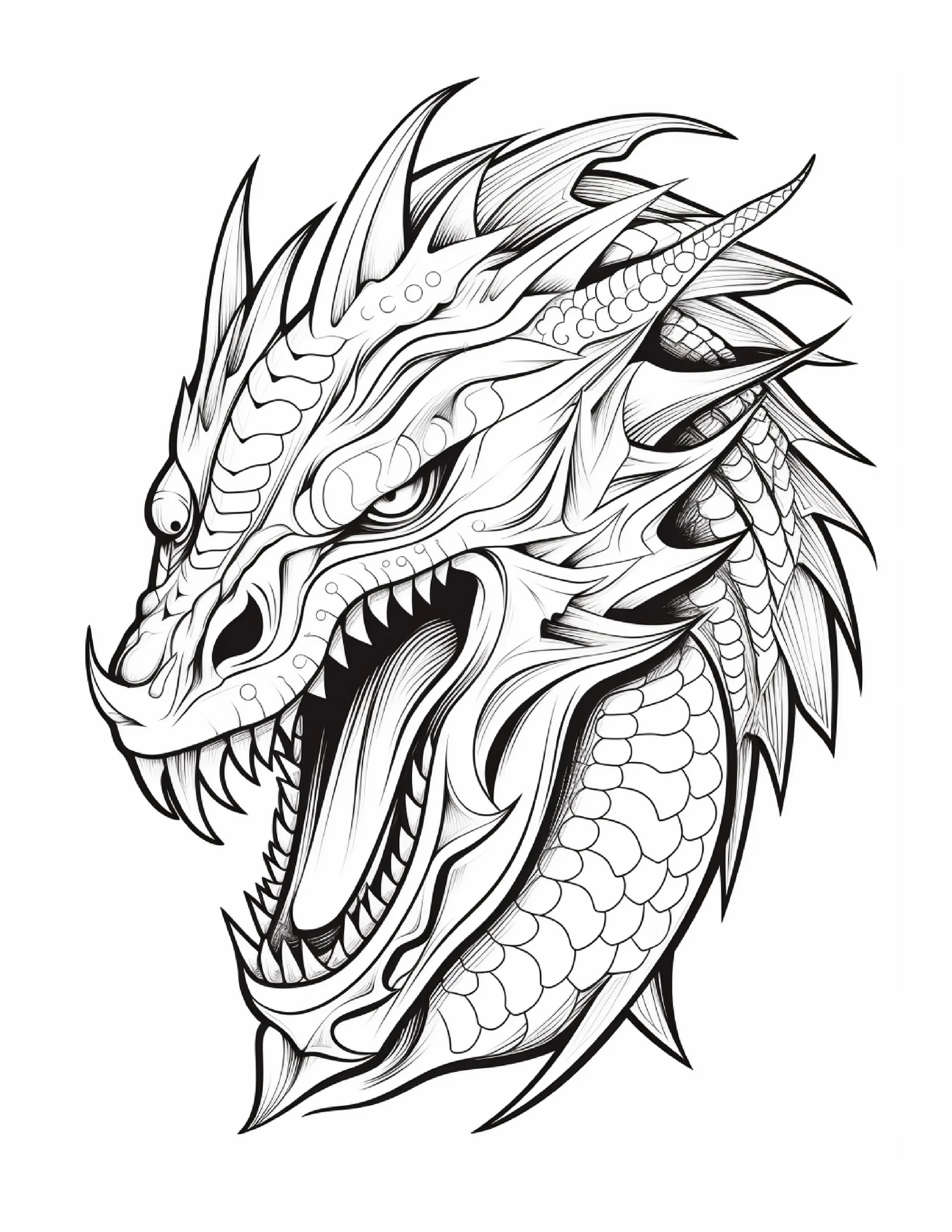 255 Dragon Coloring Pages For Adults-Robs Books