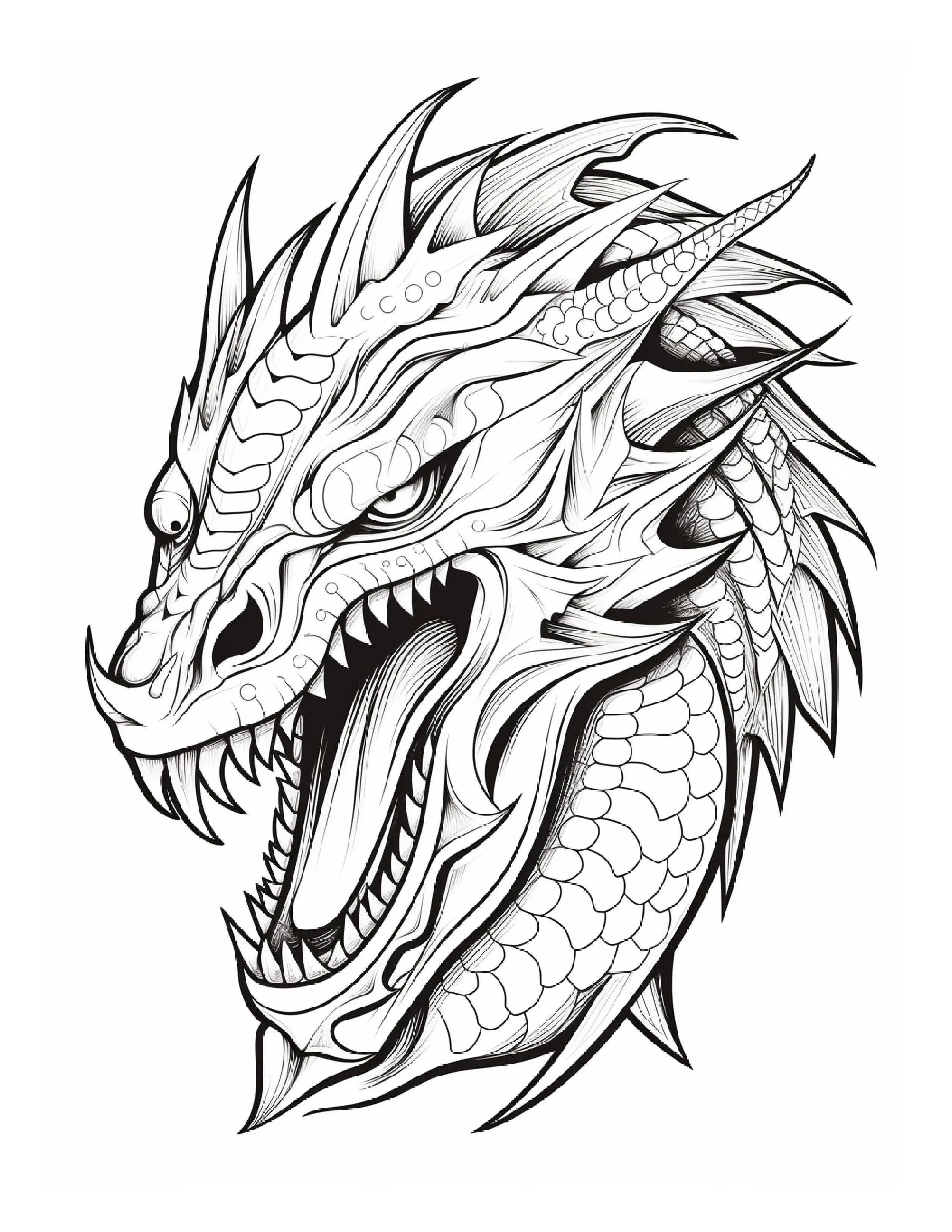 255 Dragon Coloring Pages For Adults - Robs Books