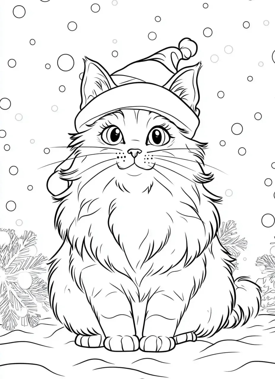 100 Christmas Cats Coloring Pages-Robs Books
