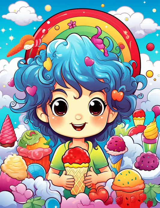 200 Cute Kawaii Coloring Pages for Kids 1-Robs Books