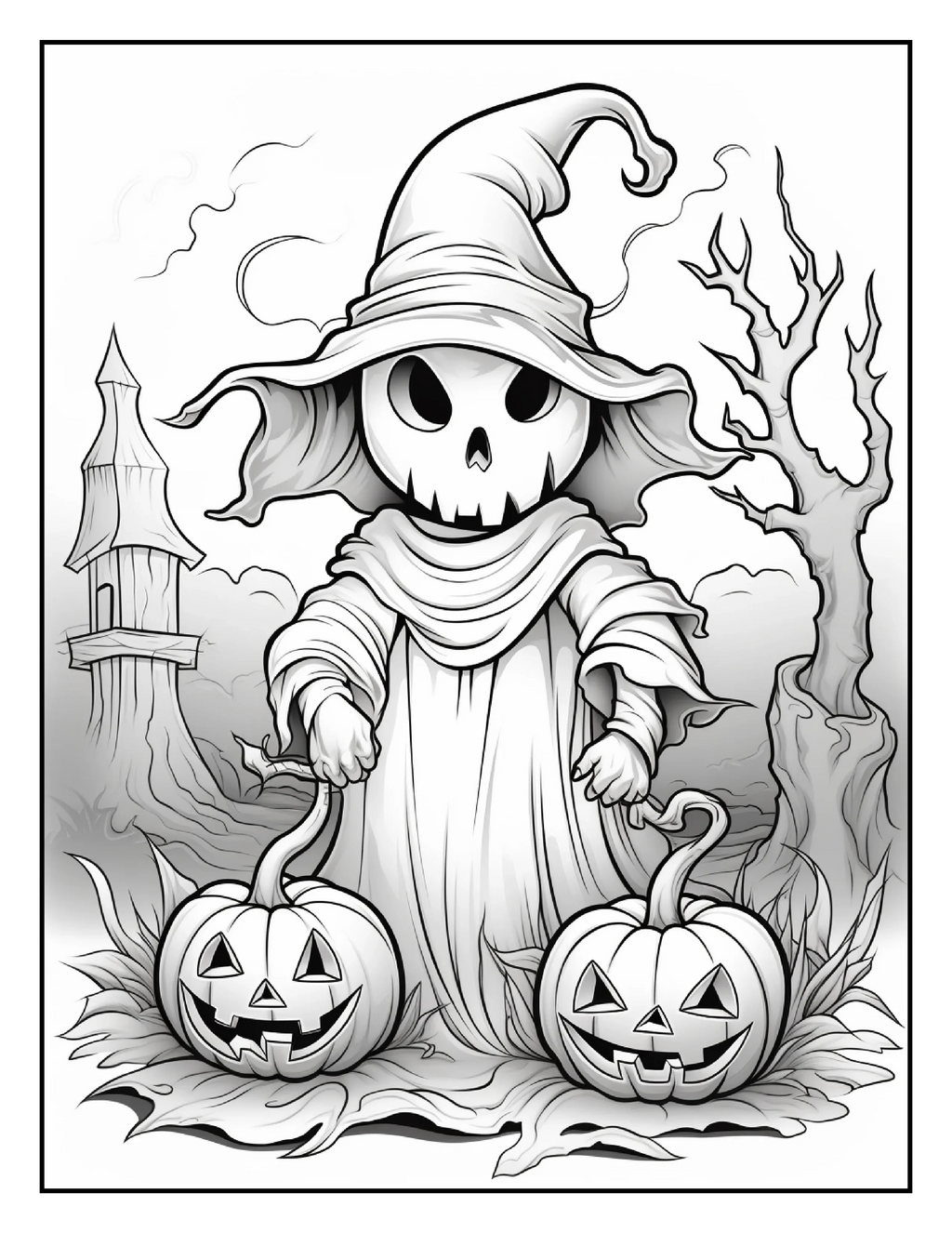 100 Halloween Ghost Coloring Pages For Adults - Robs Books
