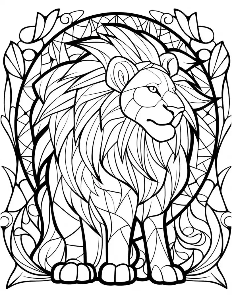 100 Animals Stained Glass Coloring Pages 2-Robs Books
