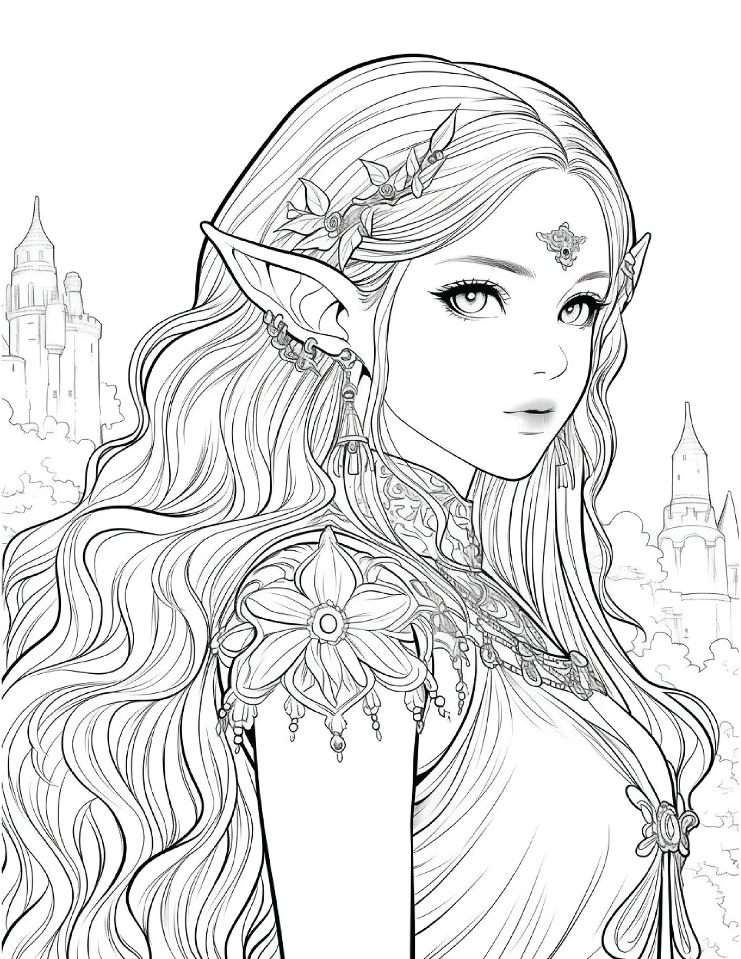 300 Elf Princess Coloring Pages 11-Robs Books