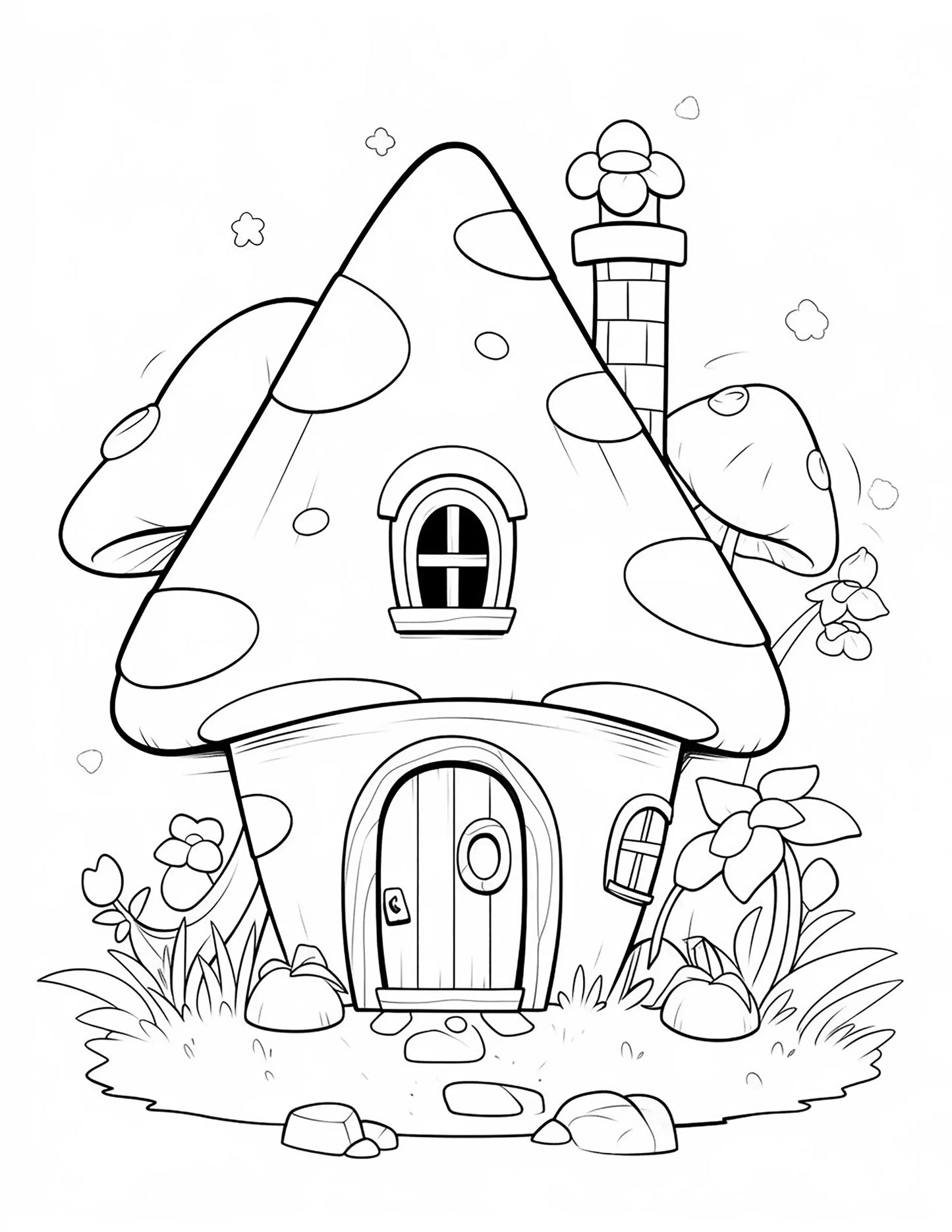 140 Fairy House Coloring Pages 1-Robs Books