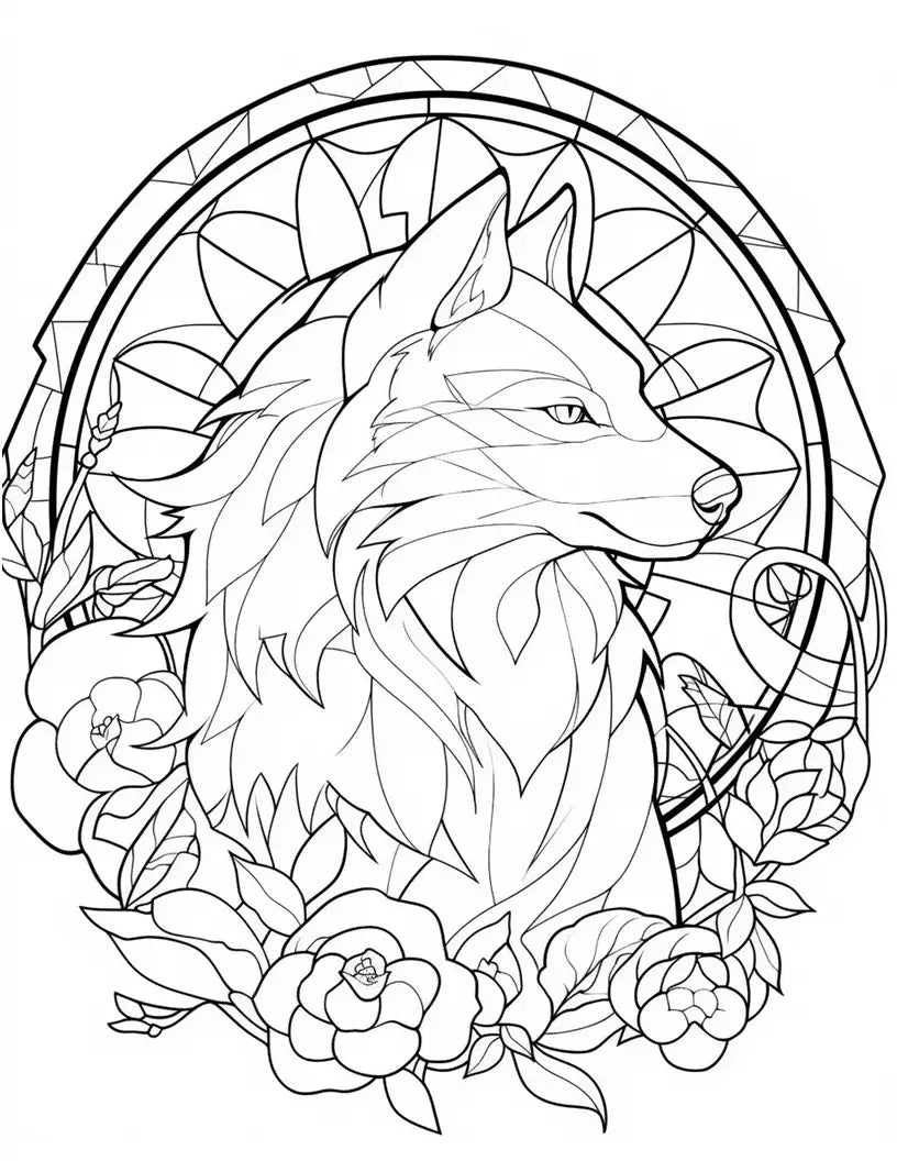 110 Animals Stained Glass Coloring Pages-Robs Books