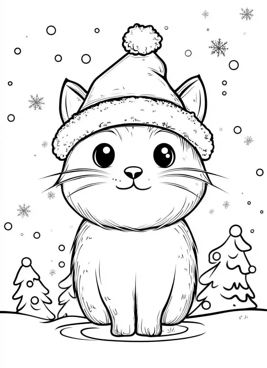 100 Christmas Cats Coloring Pages-Robs Books