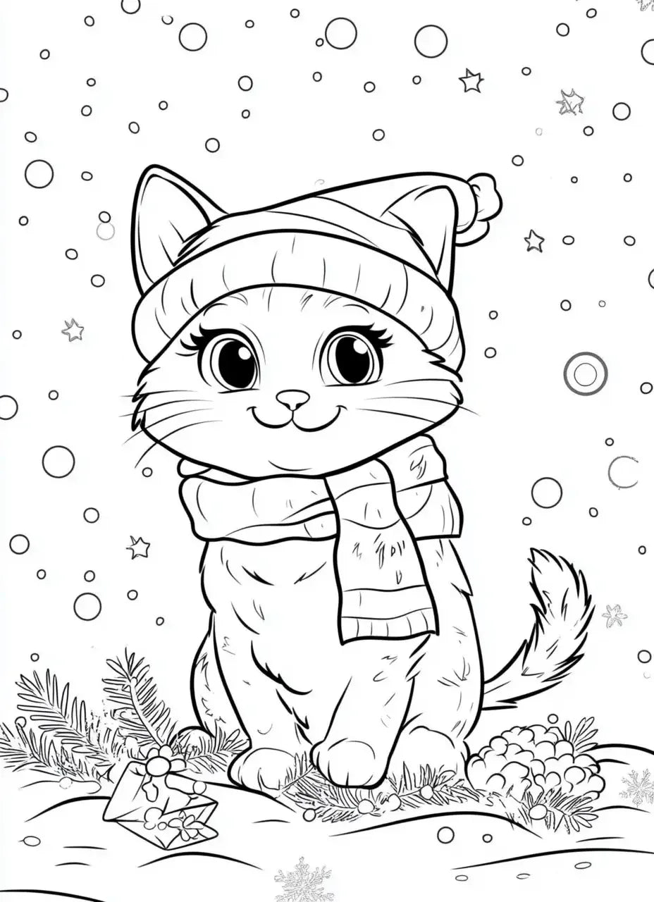 100 Christmas Cats Coloring Pages-Robs Books