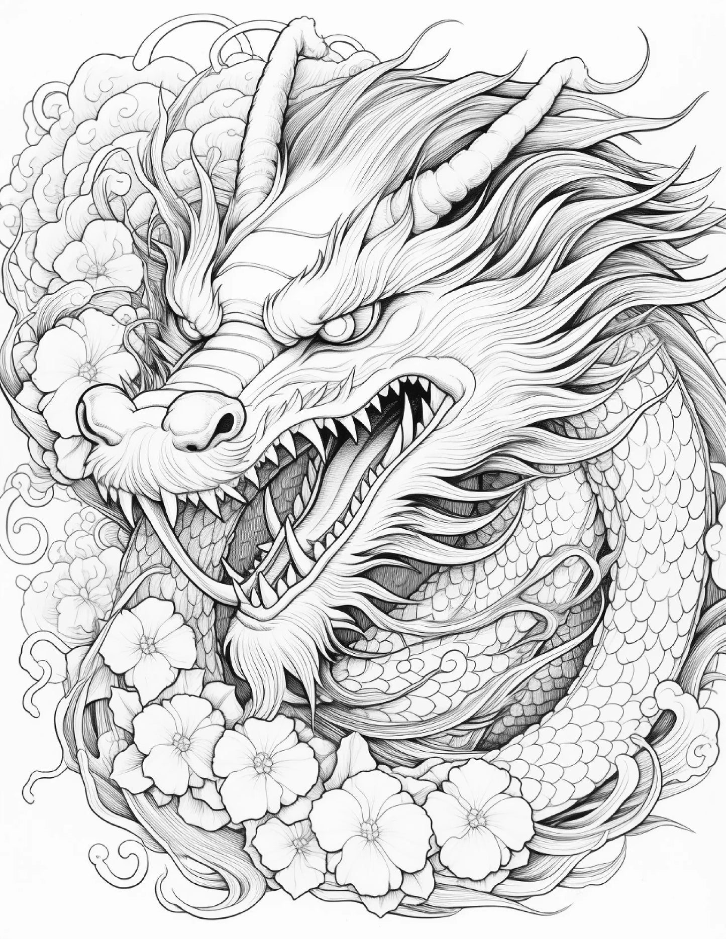 Chinese Dragon Coloring Pages For Adults 1-Robs Books