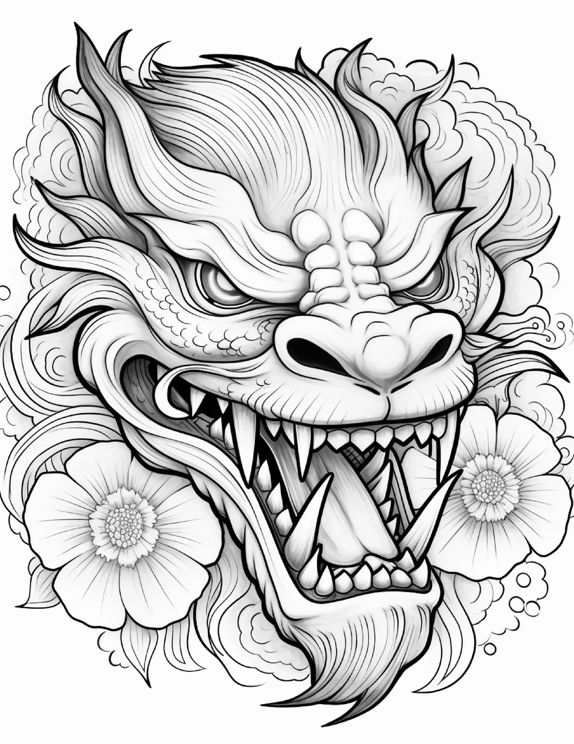 Chinese Dragon Coloring Pages For Adults 1-Robs Books