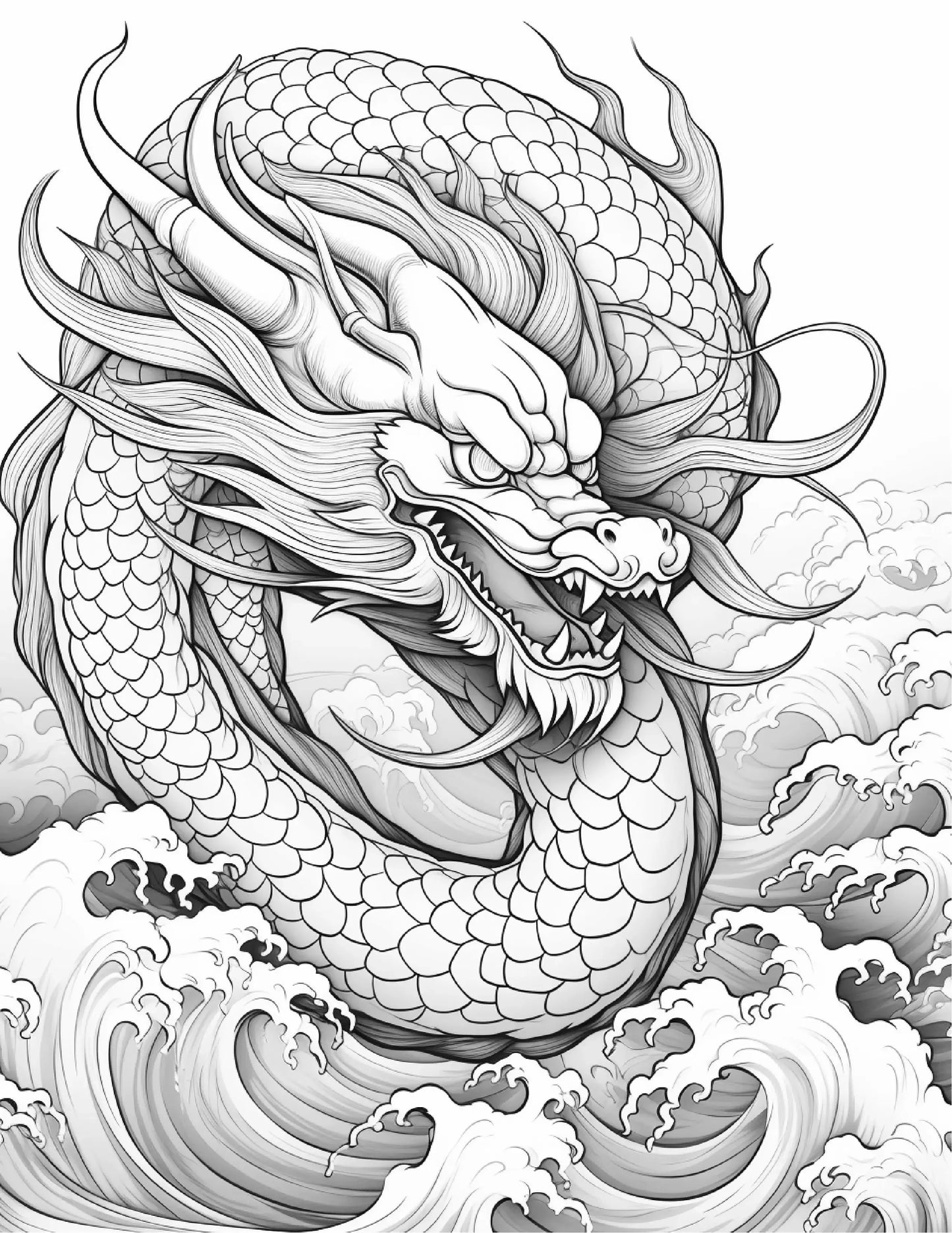 Chinese Dragon Coloring Pages For Adults 1-Robs Books